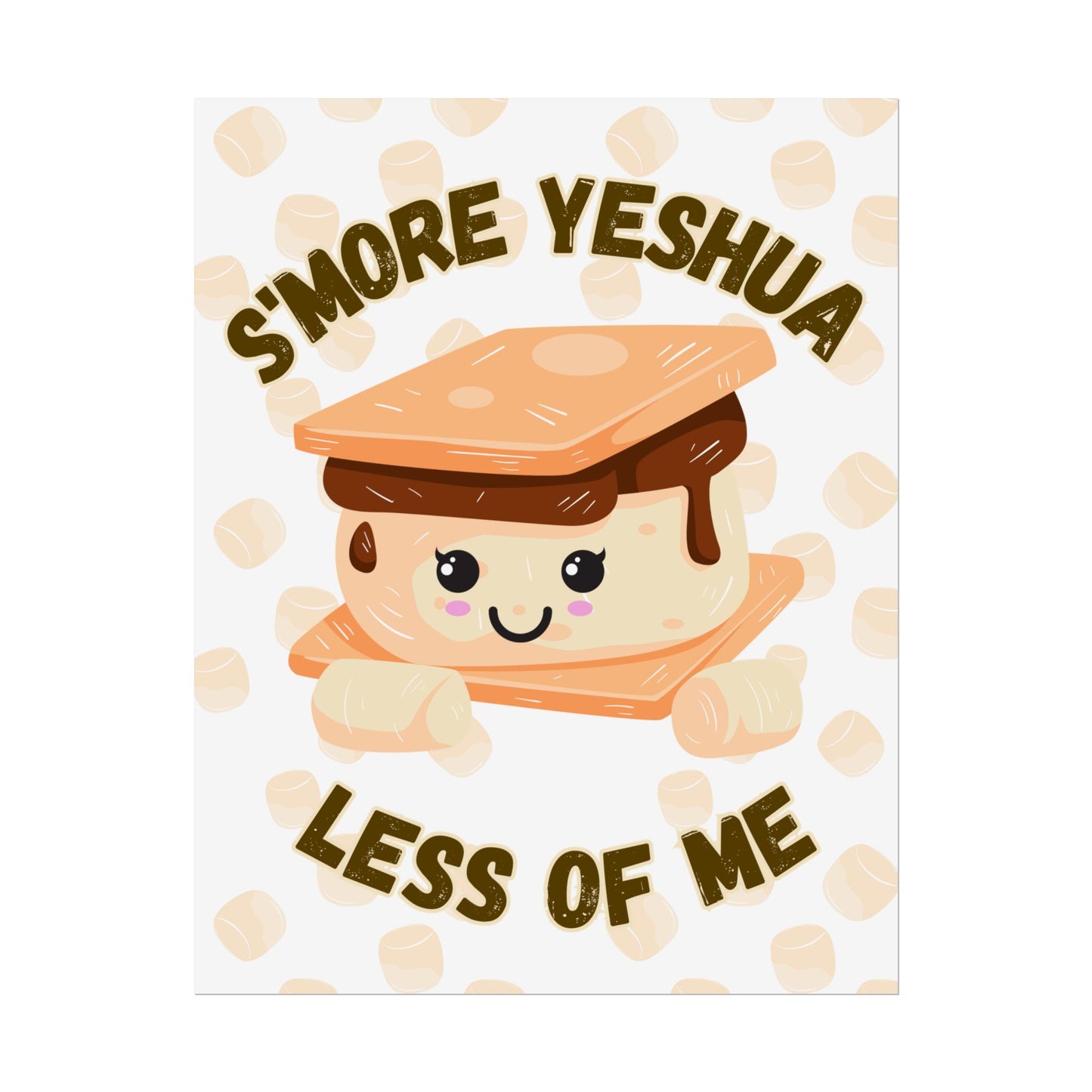 Cute S'more Yeshua Rolled Poster, Whimsical Wall Art, Sweet Kitchen Decor, Playful Gift Idea, Kids Room Wall Art