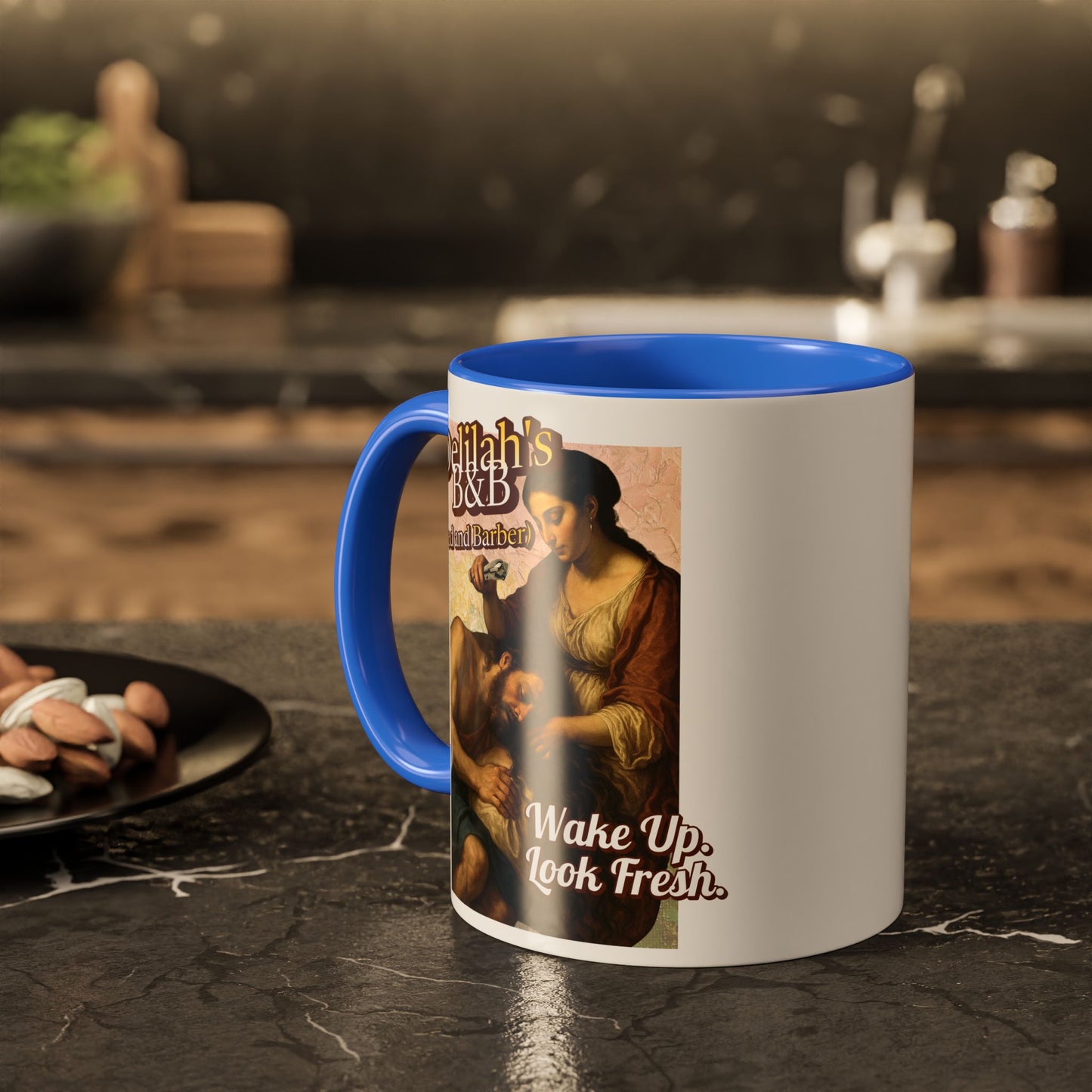 Funny Vintage Sampson Delilah's B&B Coffee Mug