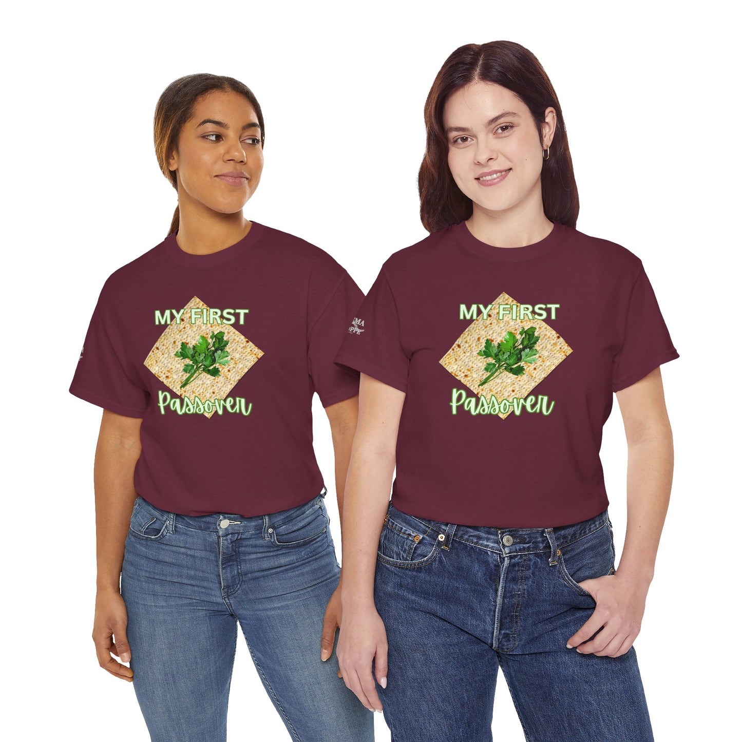 Adults My First Passover T‑Shirt — Seder Matzo & Parsley Pesach Tee