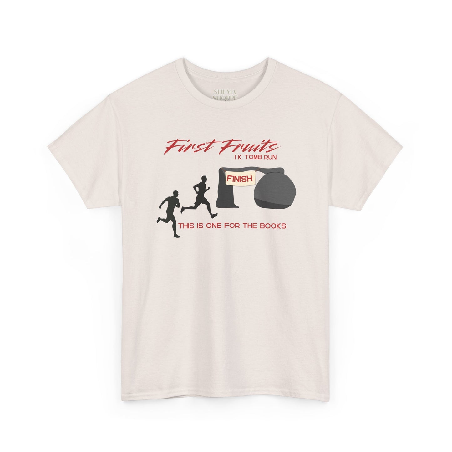First Fruits 1k Tomb Run Unisex Tee - Funny Biblical Design