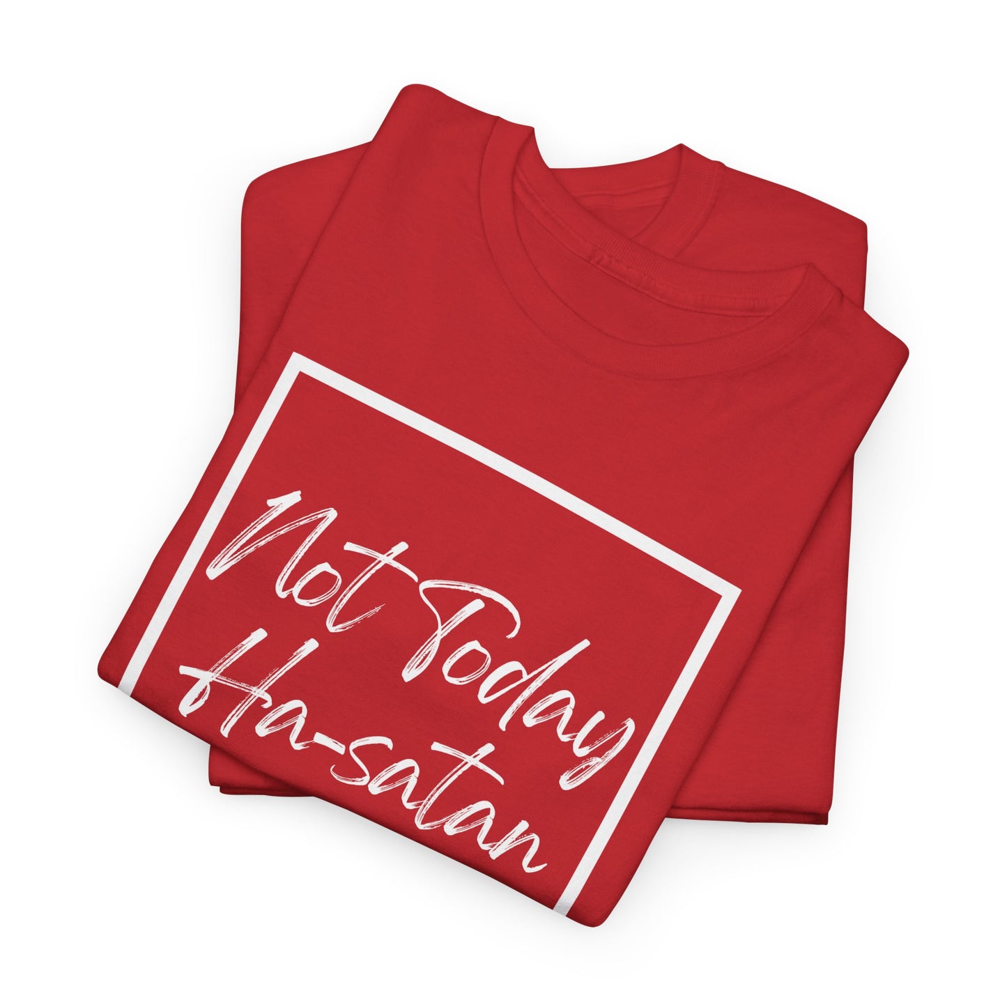 "Not Today Ha-satan" Cotton Tee Minimal Script Graphic Tee