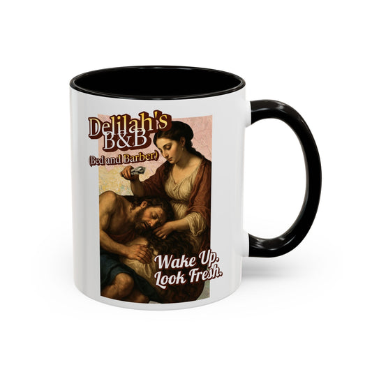 Funny Vintage Sampson Delilah's B&B Coffee Mug Bible Humor