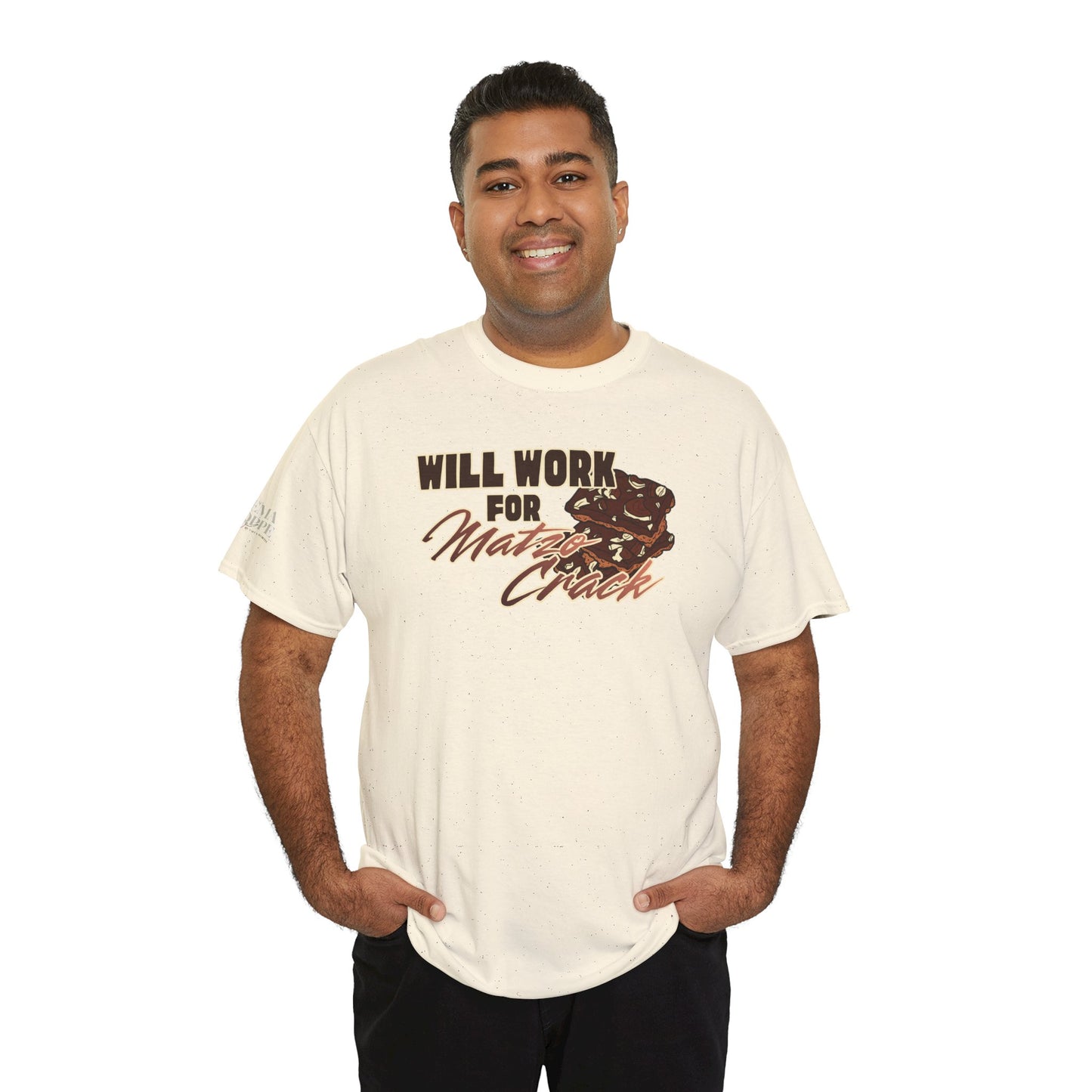 Will Work for Matzo Crack Funny Passover Unleavened Bread T‑Shirt