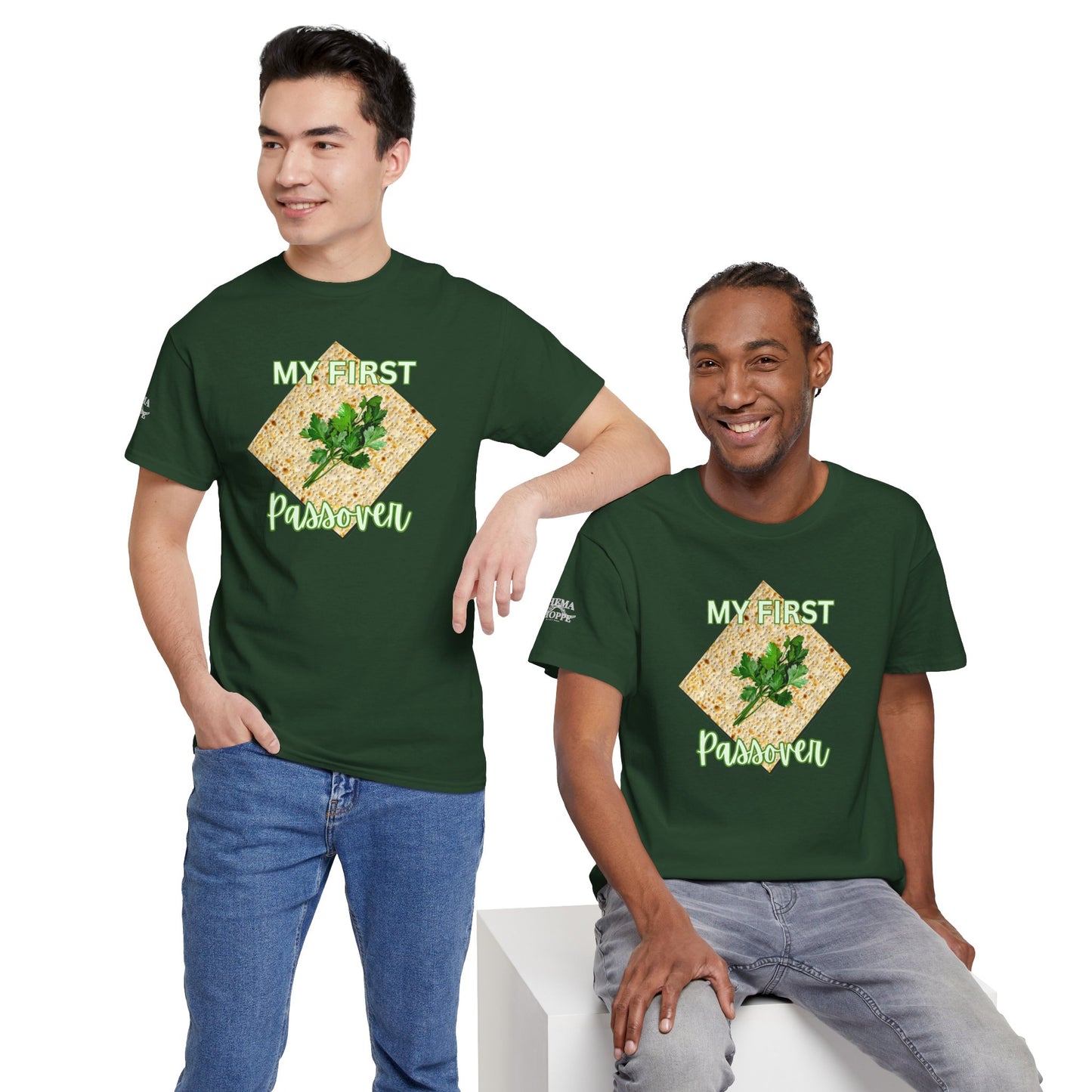 Adults My First Passover T‑Shirt — Seder Matzo & Parsley Pesach Tee