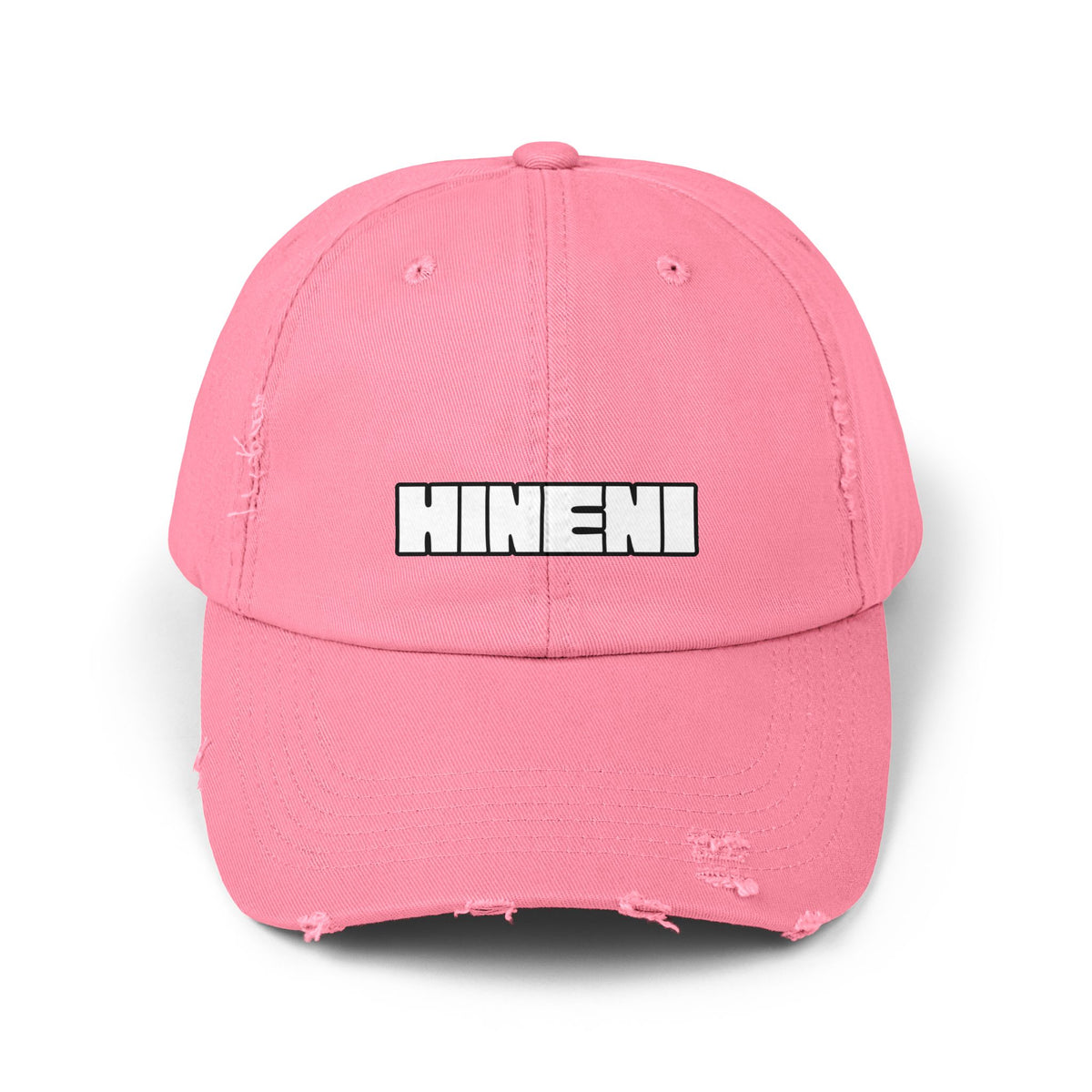 Hineni (Hebrew for "here I am")  Distressed Cap with 'Hineni' | Casual Streetwear Hat, Daily Accessory, Gift for Him/Her, Trendy Cap