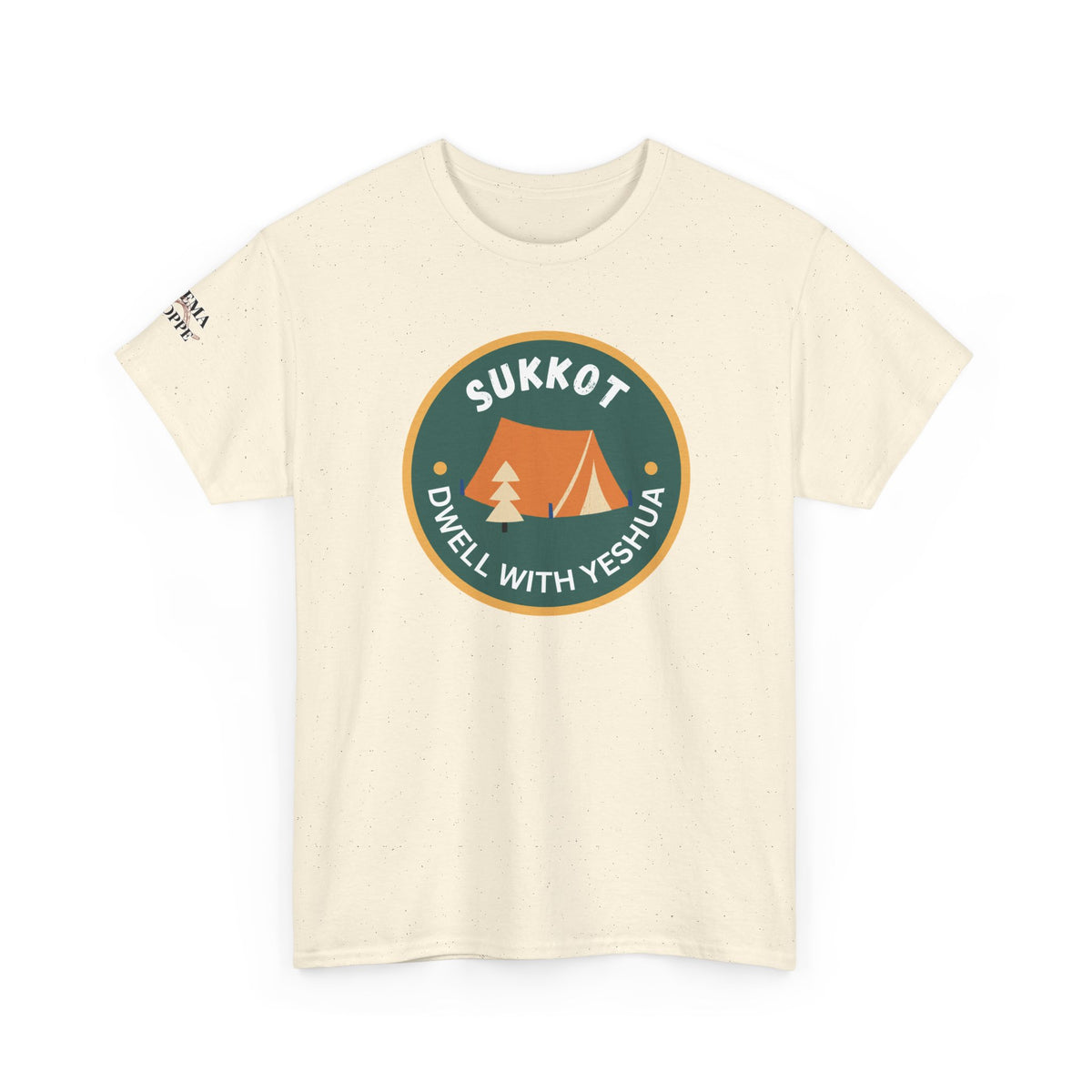 Sukkot Camping Tee — “Dwell With Yeshua” Biblical Feast T‑Shirt