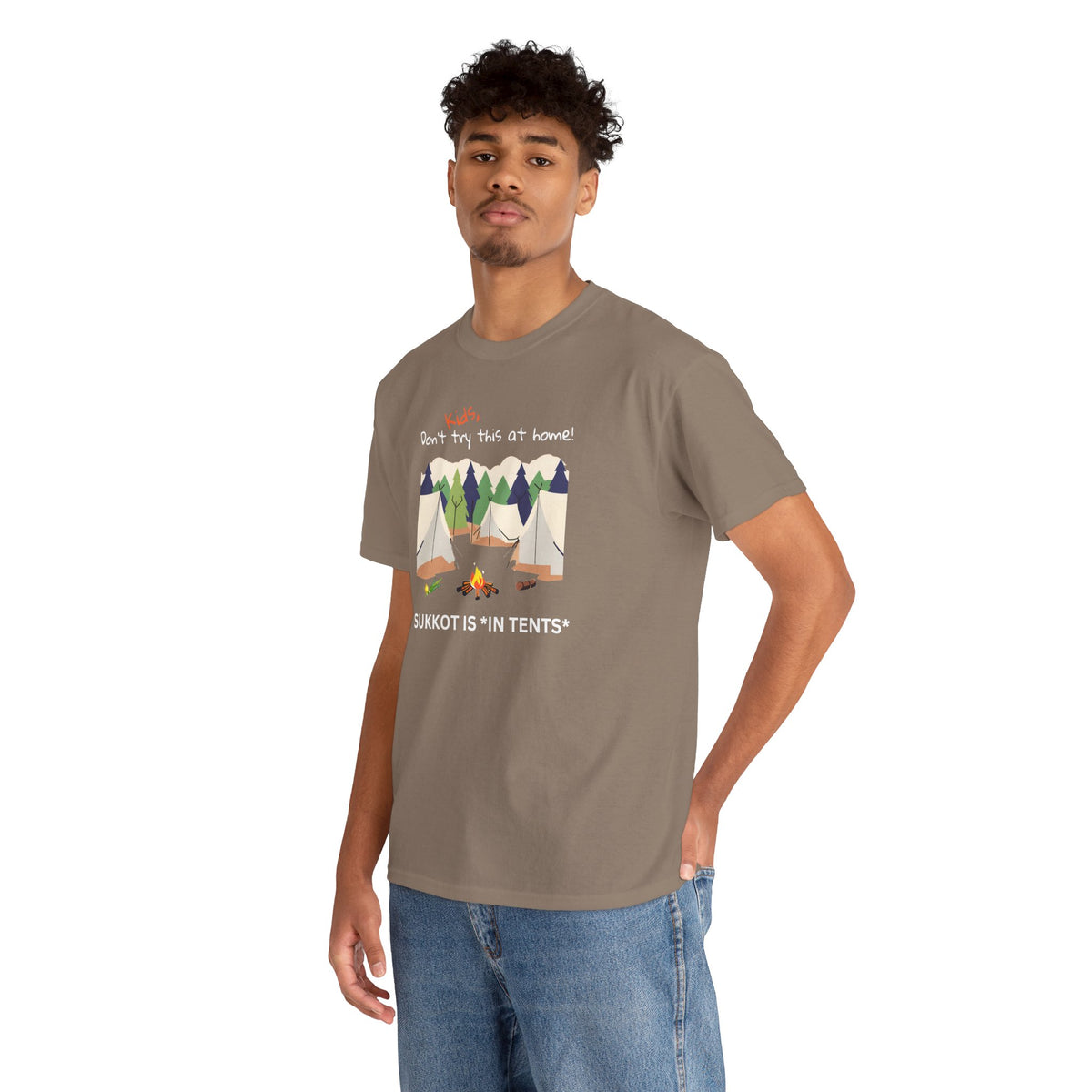 Kids, Don't Try This At Home Sukkot Shirt (dark colors)