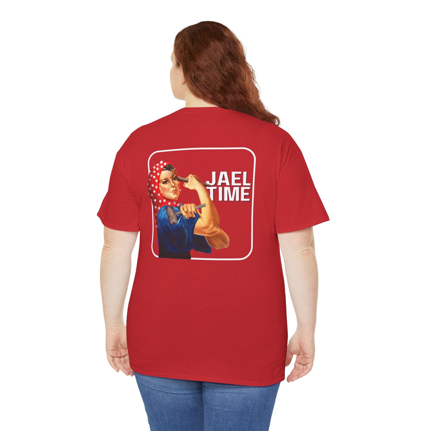 'Jael Time' Humorous Bible Story T-Shirt with Tent Peg and Hammer Design Cotton Tee