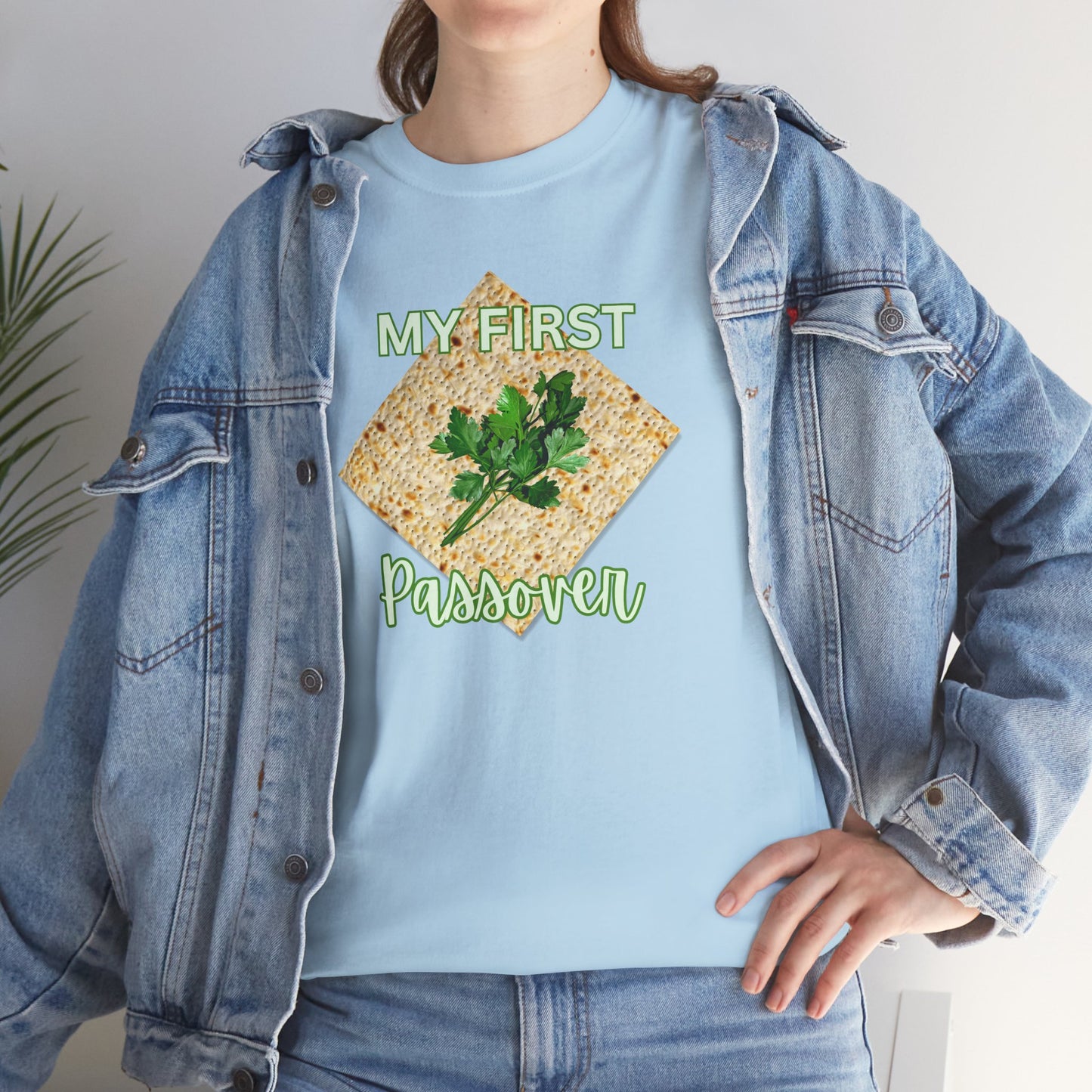 Adults My First Passover T‑Shirt — Seder Matzo & Parsley Pesach Tee