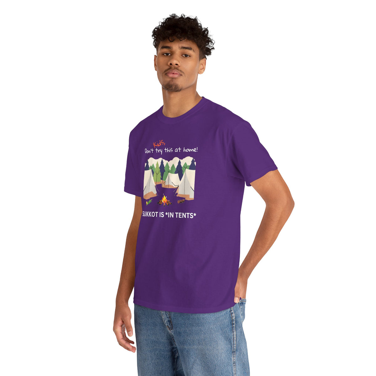 Kids, Don't Try This At Home Sukkot Shirt (dark colors)