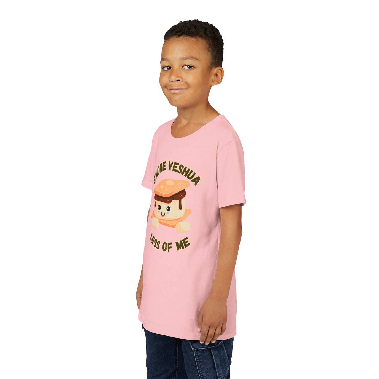 Youth T-Shirt - More Yeshua, Less of Me Shirt Cute S'mores for Sukkot