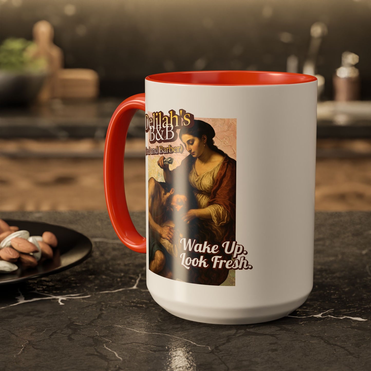 Funny Vintage Sampson Delilah's B&B Coffee Mug