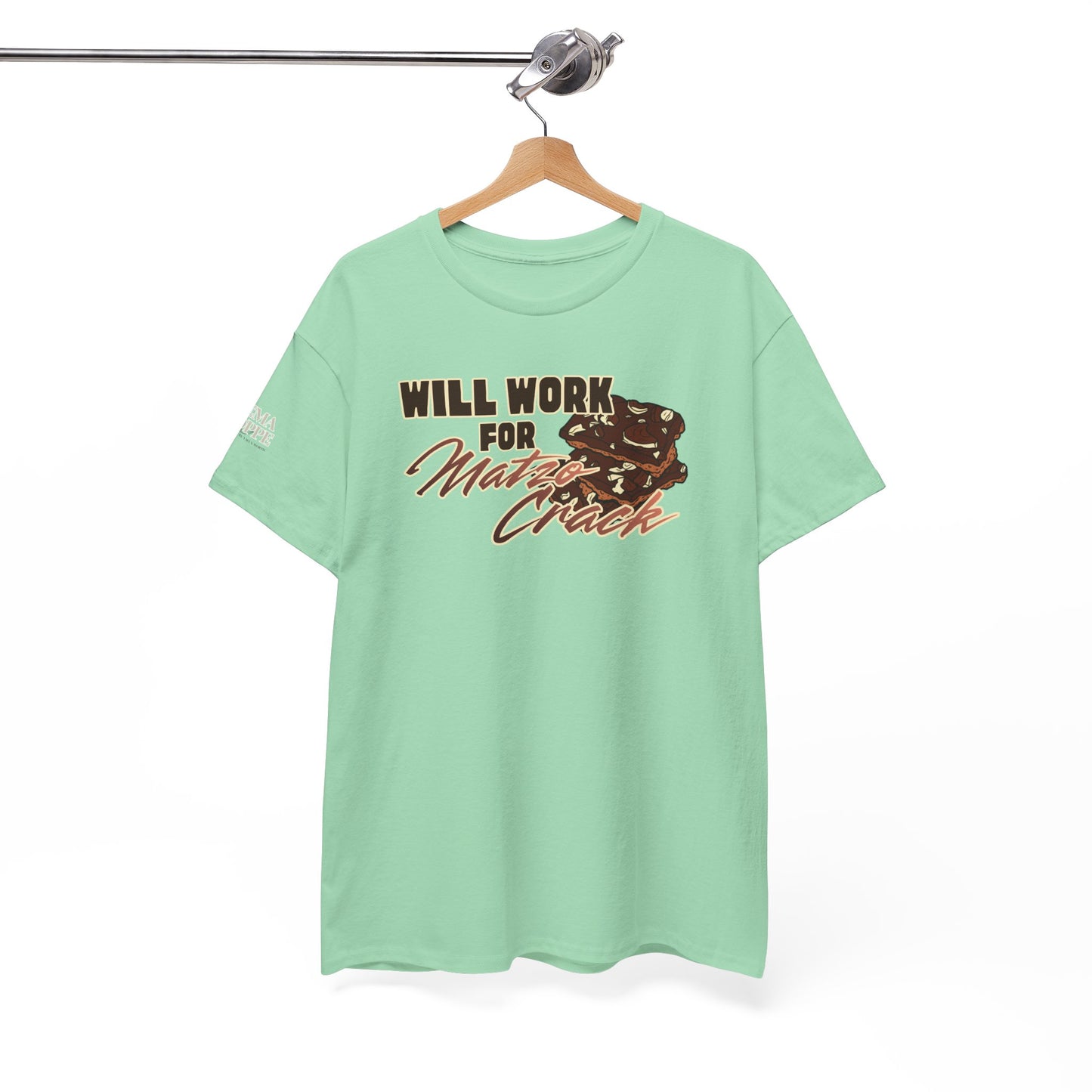 Will Work for Matzo Crack Funny Passover Unleavened Bread T‑Shirt