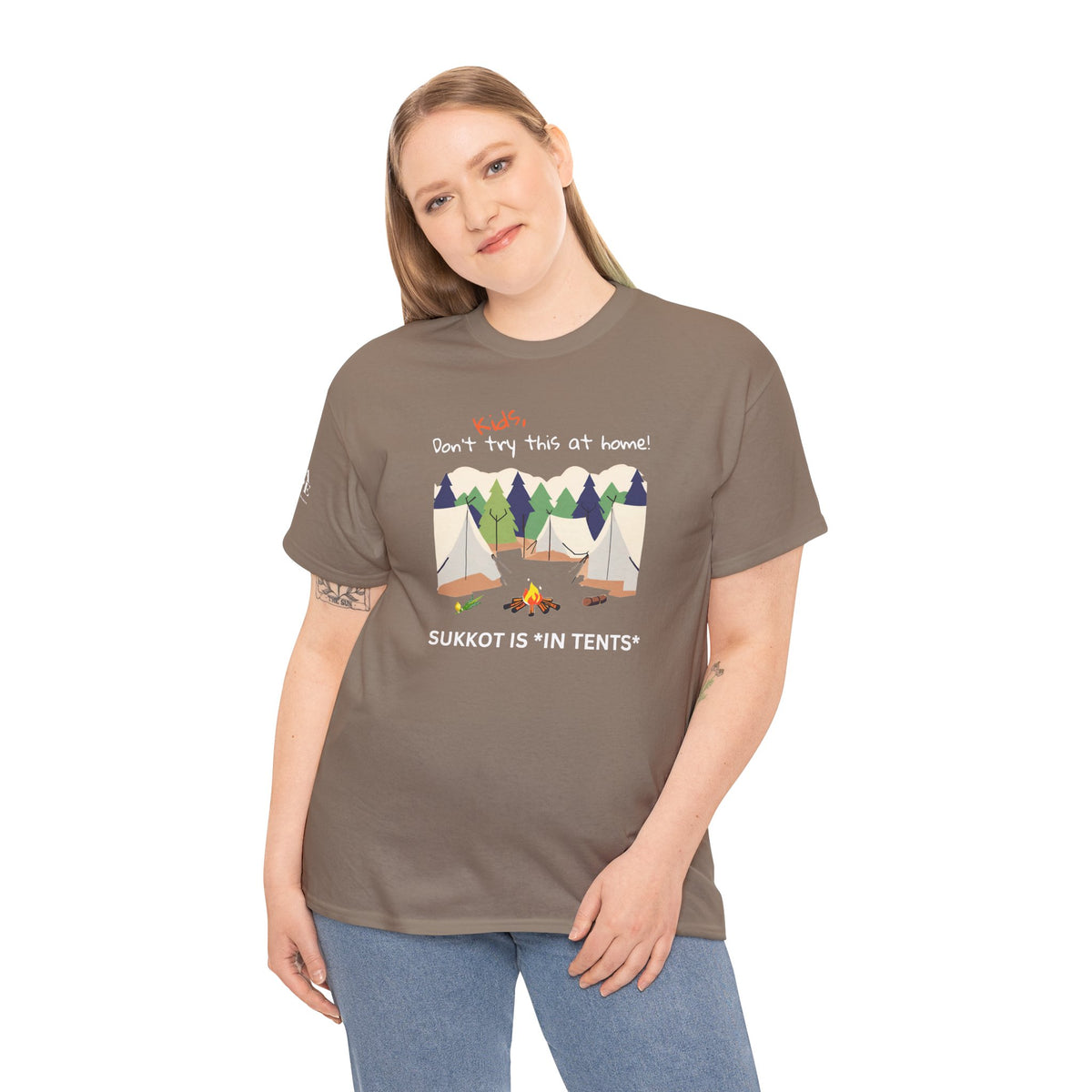 Kids, Don't Try This At Home Sukkot Shirt (dark colors)