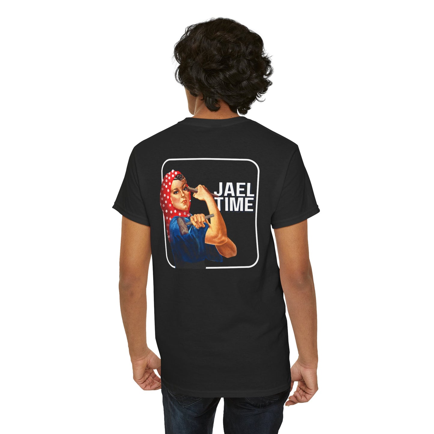 'Jael Time' Humorous Bible Story T-Shirt with Tent Peg and Hammer Design Cotton Tee