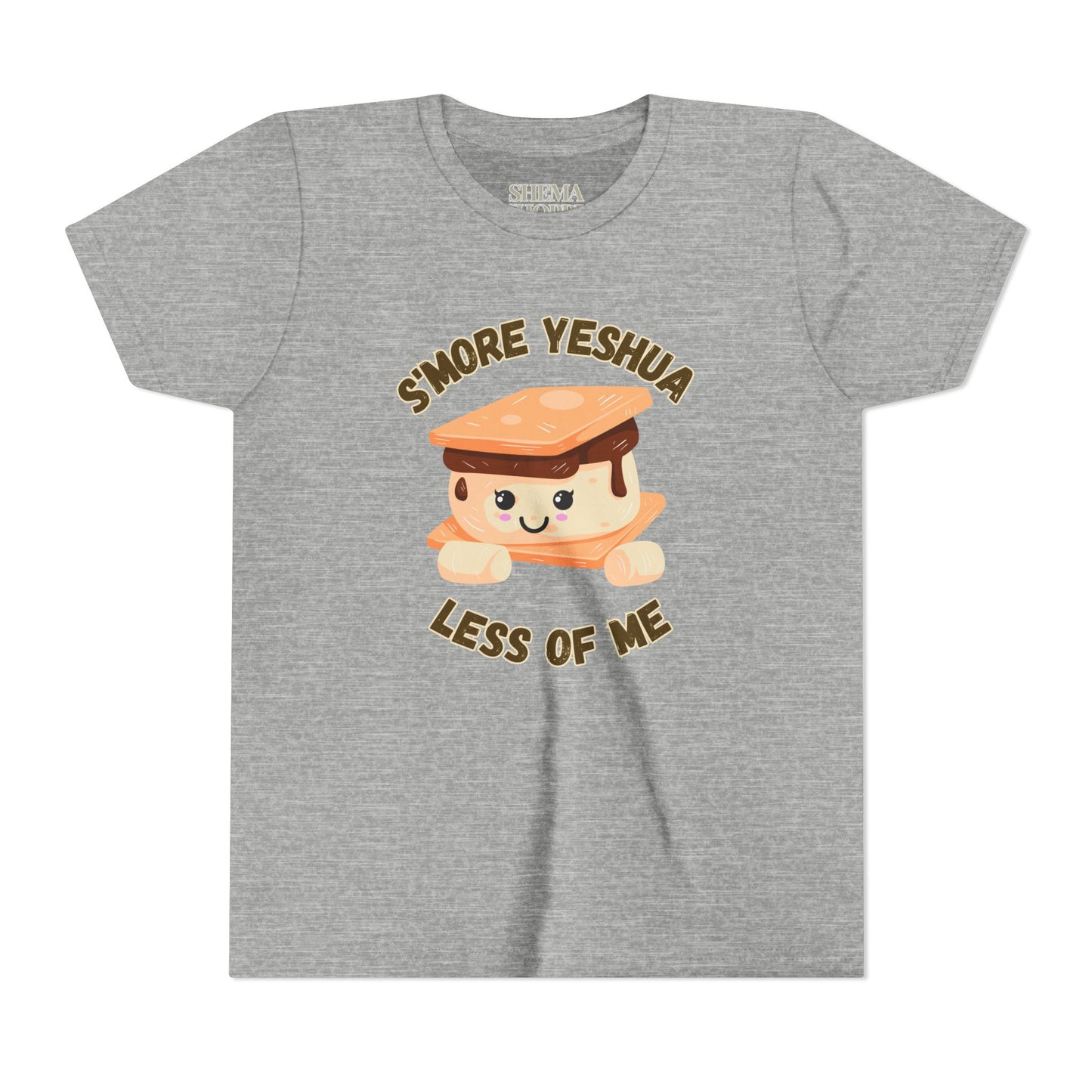 Youth T-Shirt - More Yeshua, Less of Me Shirt Cute S'mores for Sukkot