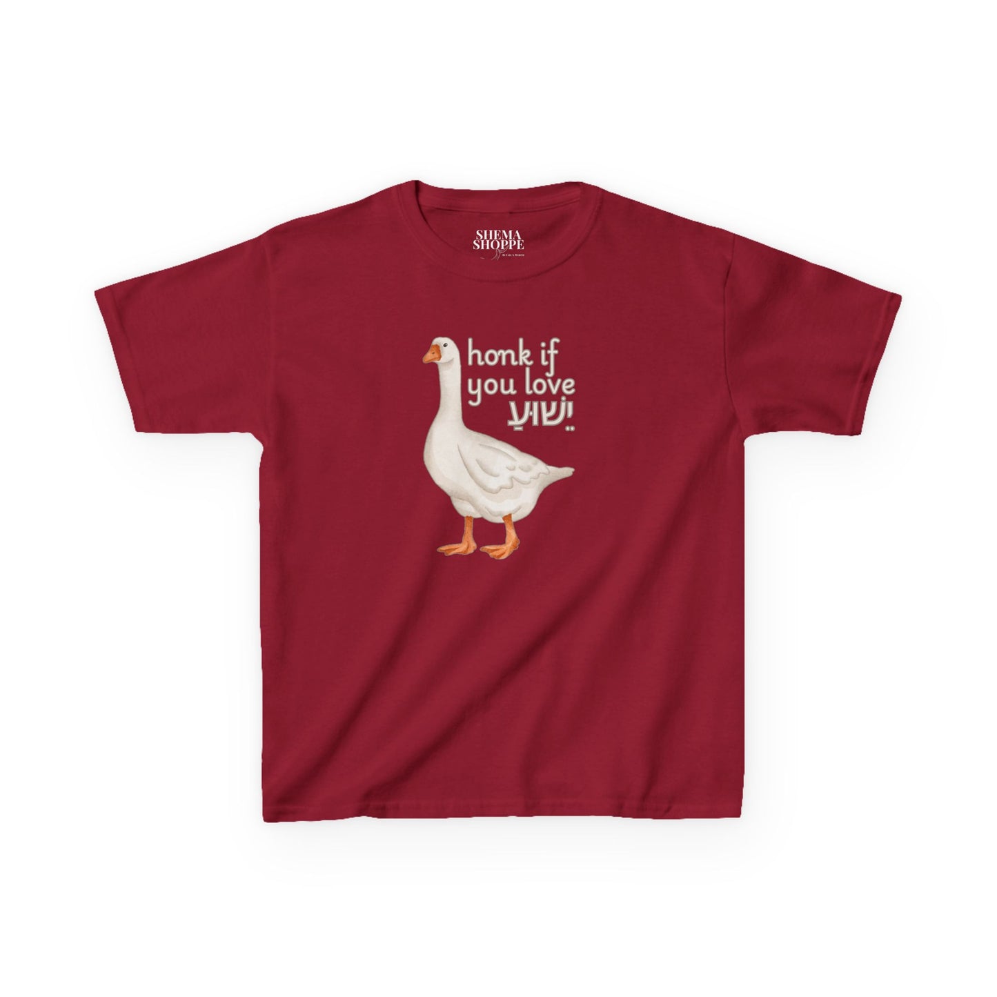 Kids Tee Honk if you Love Yeshua - Goose Print