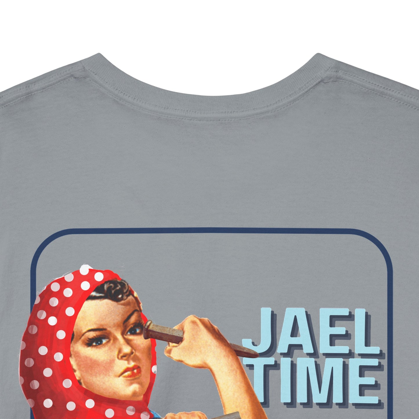 'Jael Time' Humorous Bible Story T-Shirt with Tent Peg and Hammer Design Cotton Tee