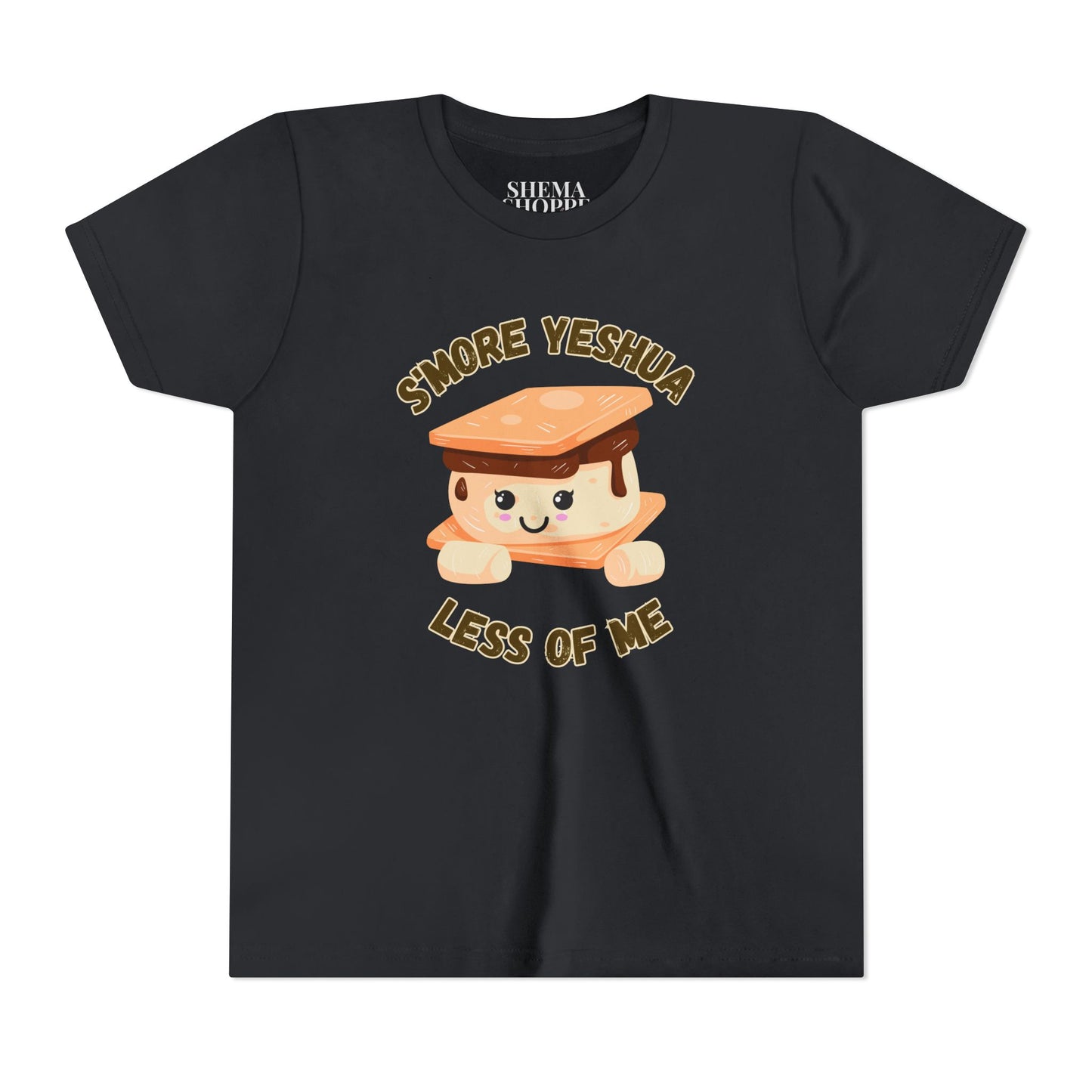 Youth T-Shirt - More Yeshua, Less of Me Shirt Cute S'mores for Sukkot