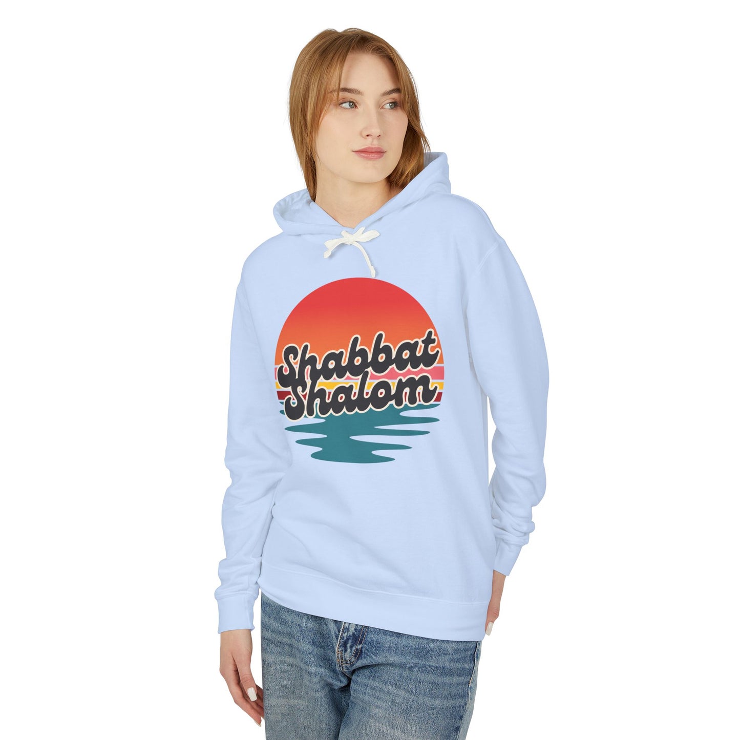 Shabbat Shalom Hoodie, Lightweight Hooded Sweatshirt, Unisex Spiritual Apparel, Torah Life, Cozy Shabbat Wear