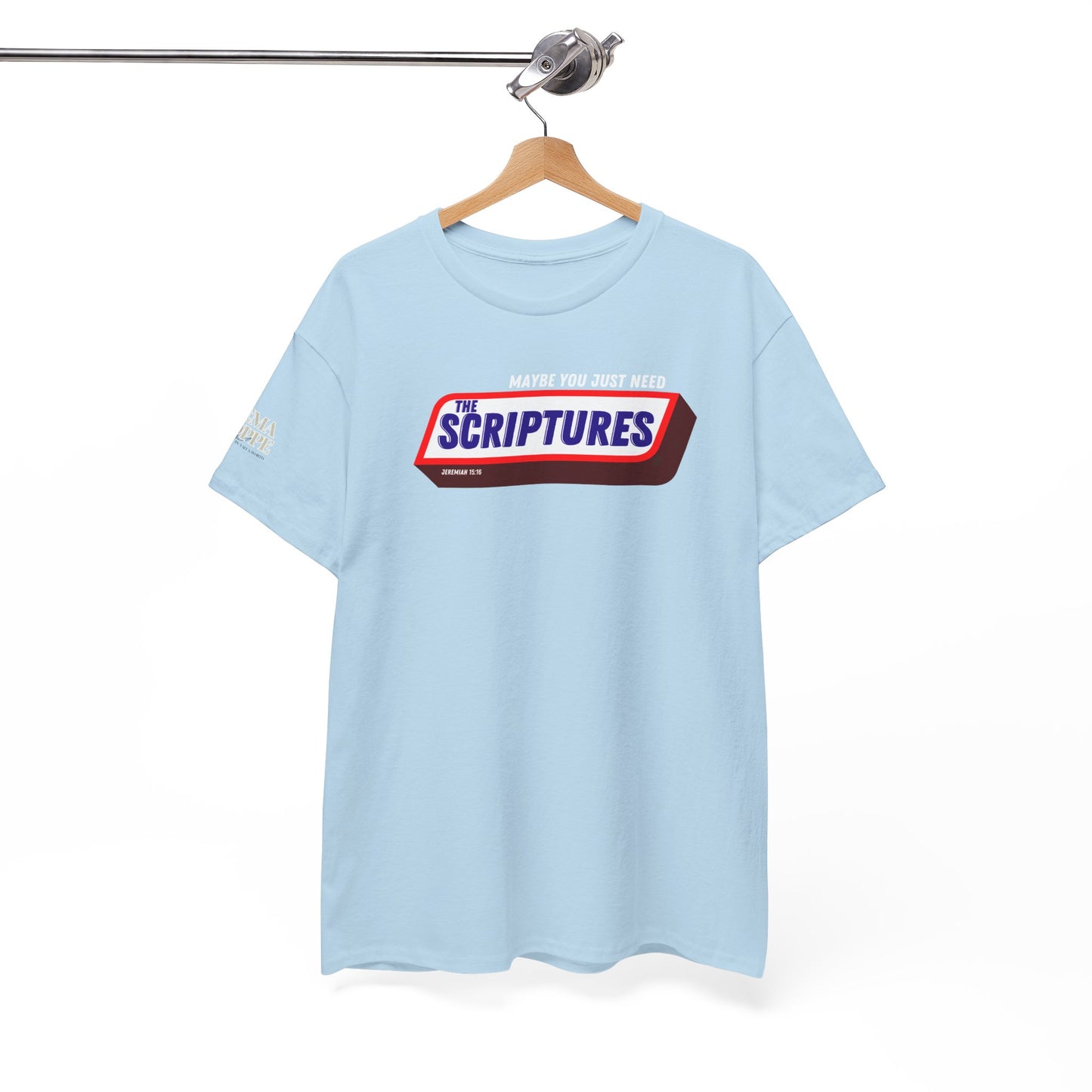 Scriptures Satisfy Heavy Cotton Tee Bible Humor