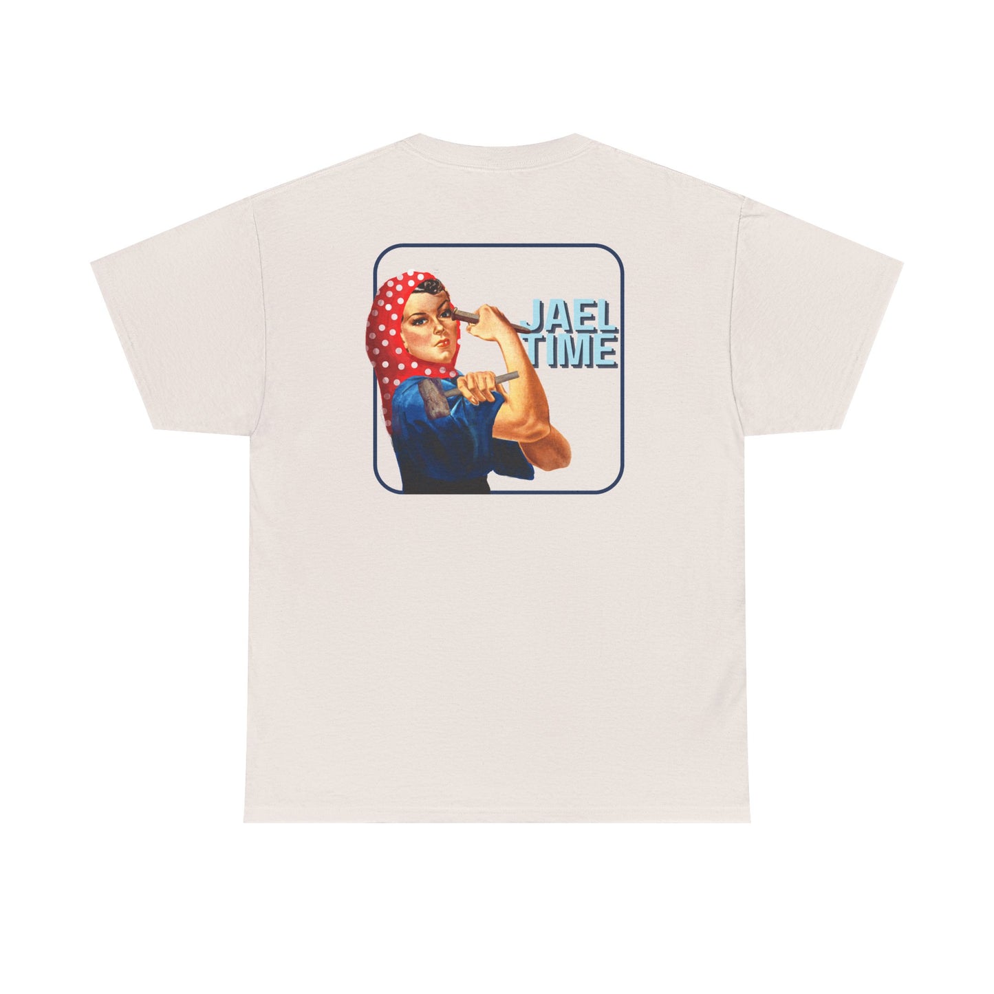 'Jael Time' Humorous Bible Story T-Shirt with Tent Peg and Hammer Design Cotton Tee