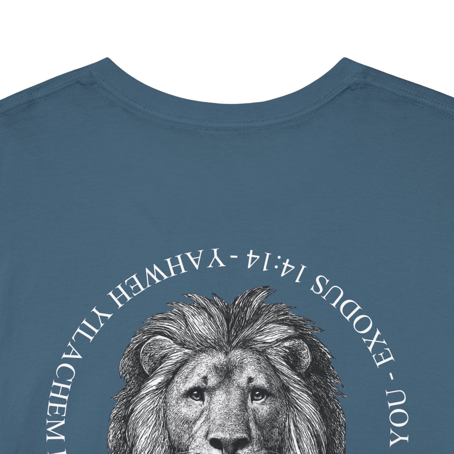 Hebrew Lion Tee — "Yahweh Yilachem Lachem" Inspirational Scripture Shirt Exodus 14:14