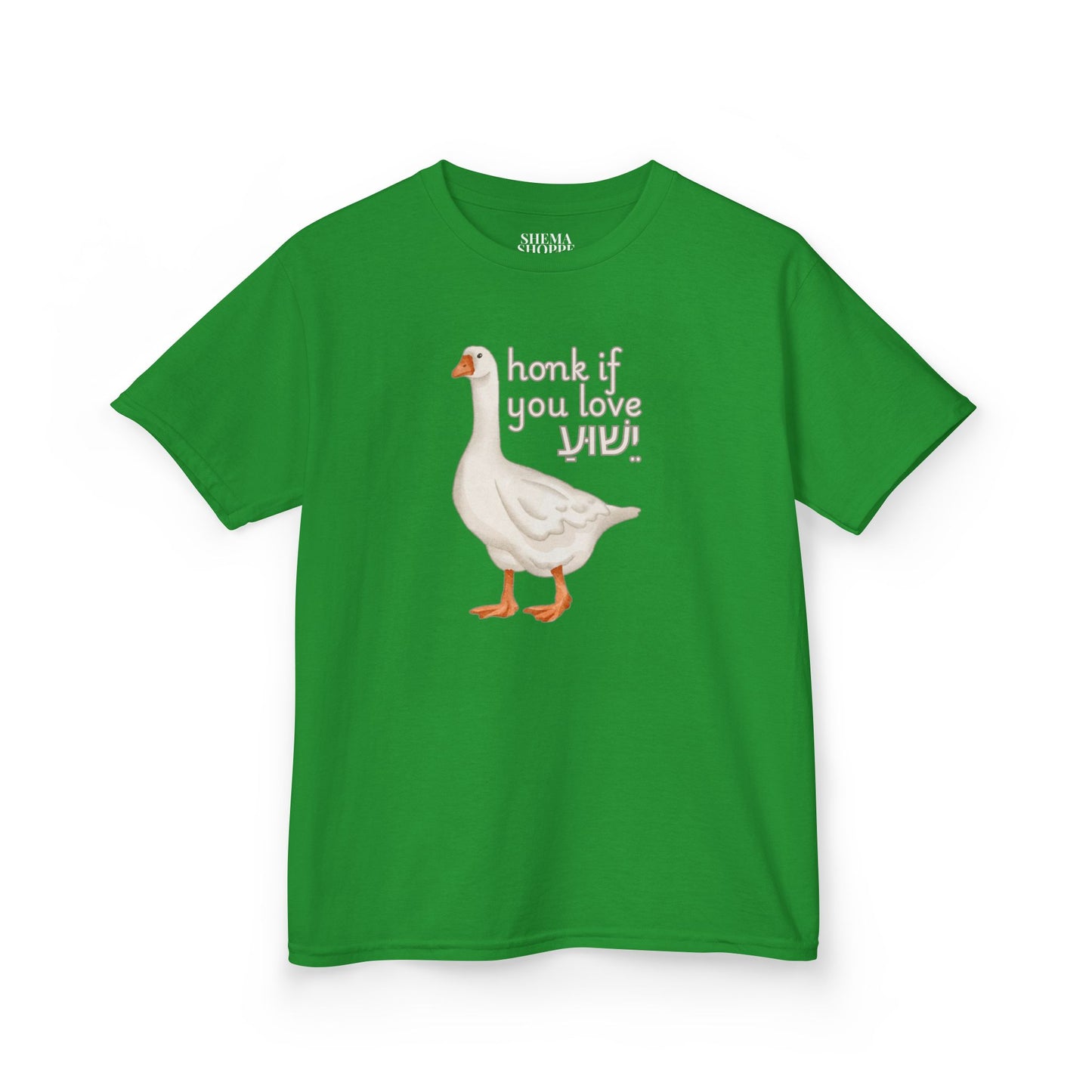 Kids Tee Honk if you Love Yeshua - Goose Print