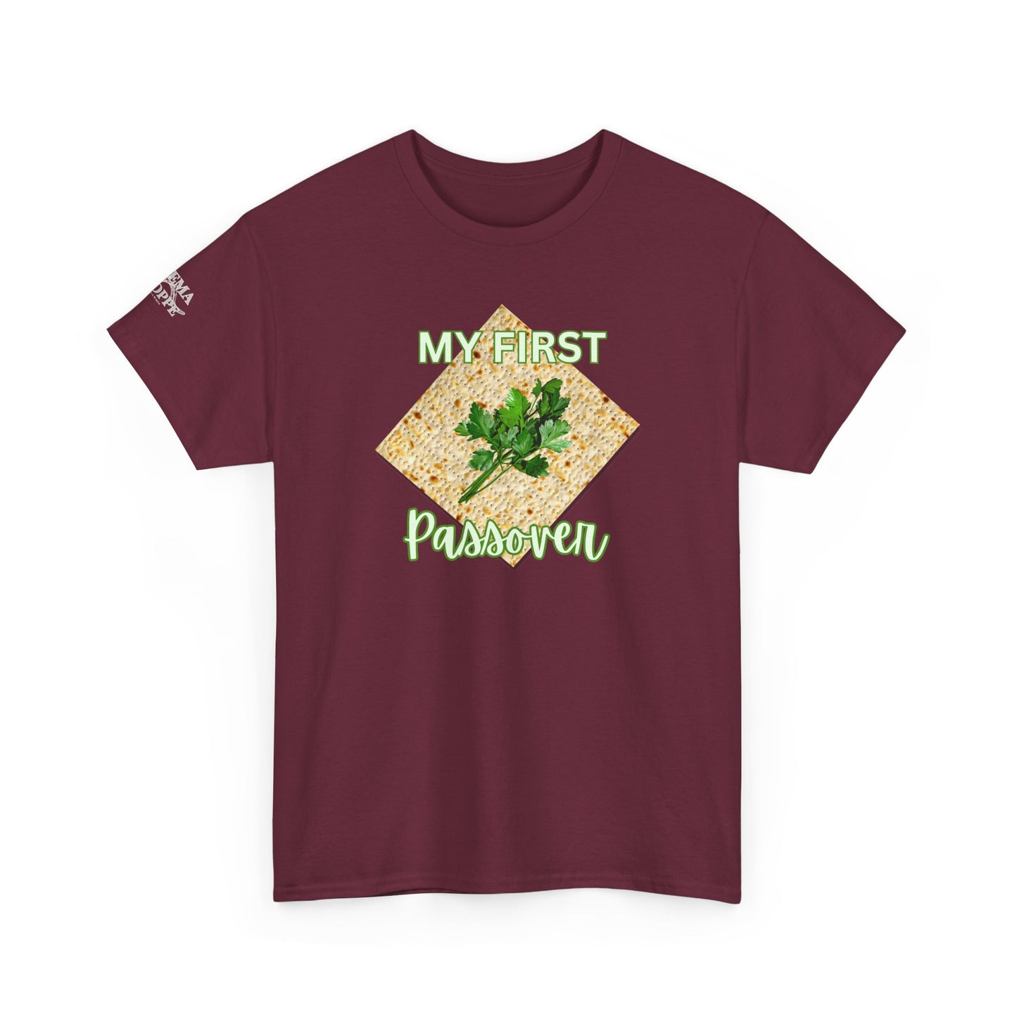 Adults My First Passover T‑Shirt — Seder Matzo & Parsley Pesach Tee