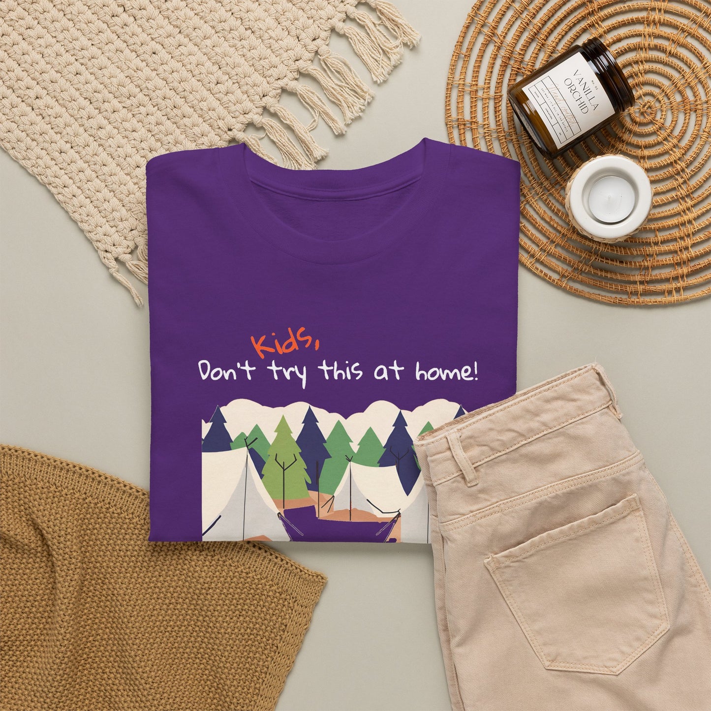Kids, Don't Try This At Home Sukkot Shirt (dark colors)
