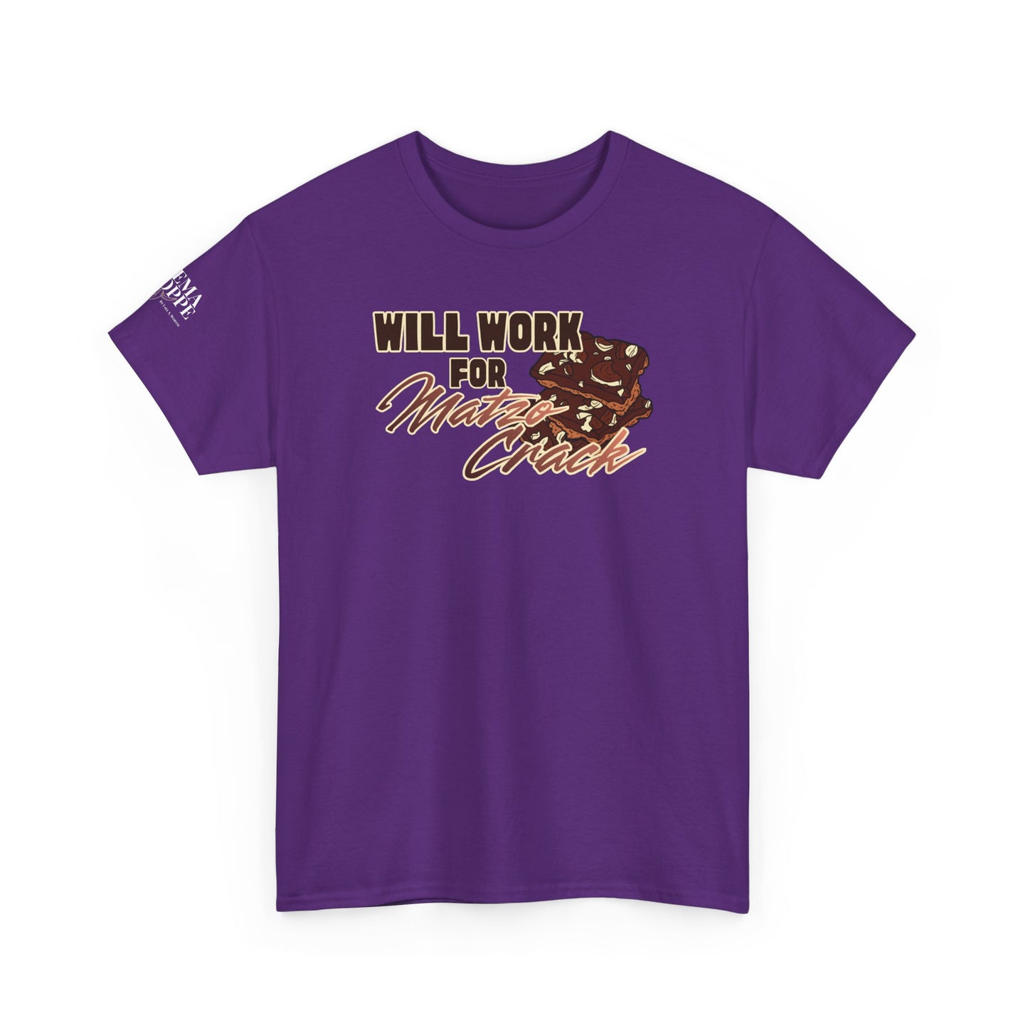 Will Work for Matzo Crack Funny Passover Unleavened Bread T‑Shirt