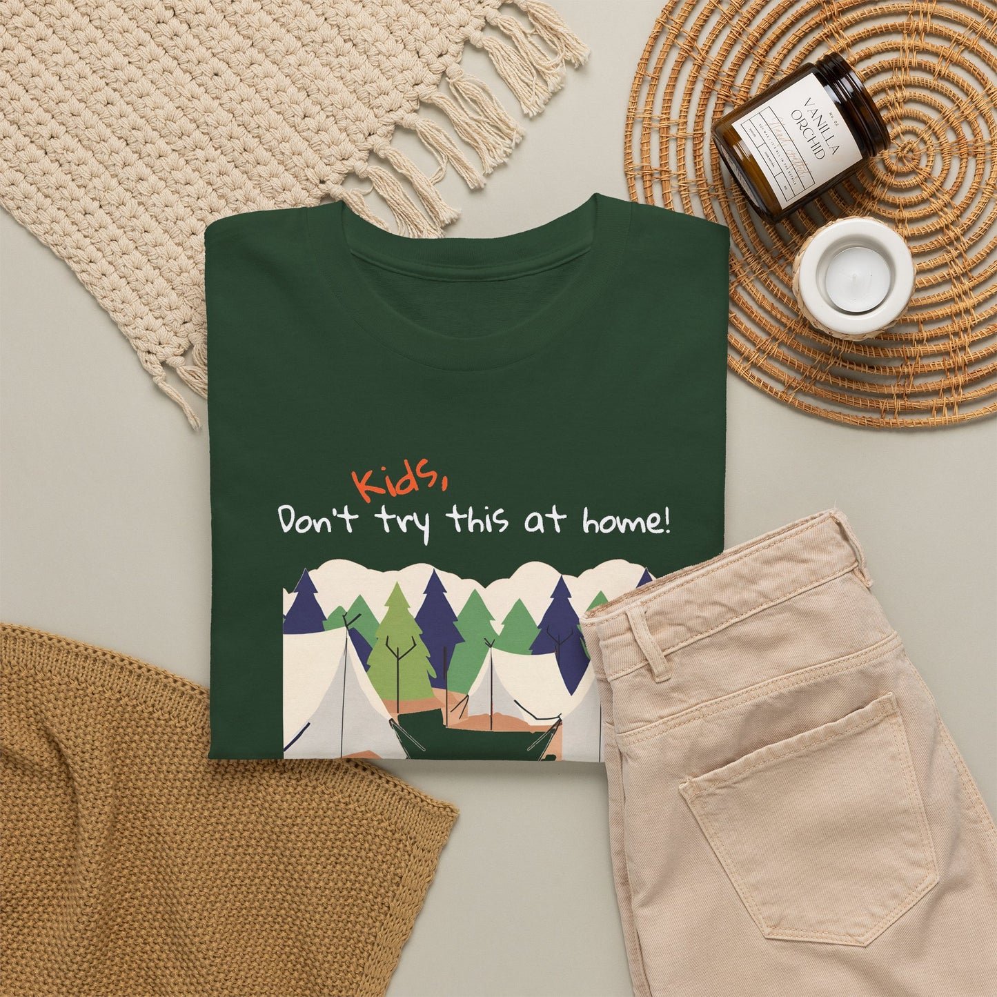 Kids, Don't Try This At Home Sukkot Shirt (dark colors)