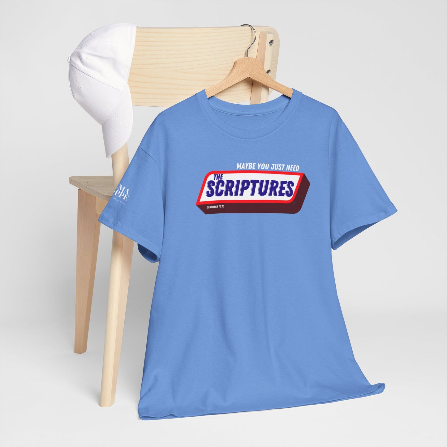 Scriptures Satisfy Heavy Cotton Tee Bible Humor