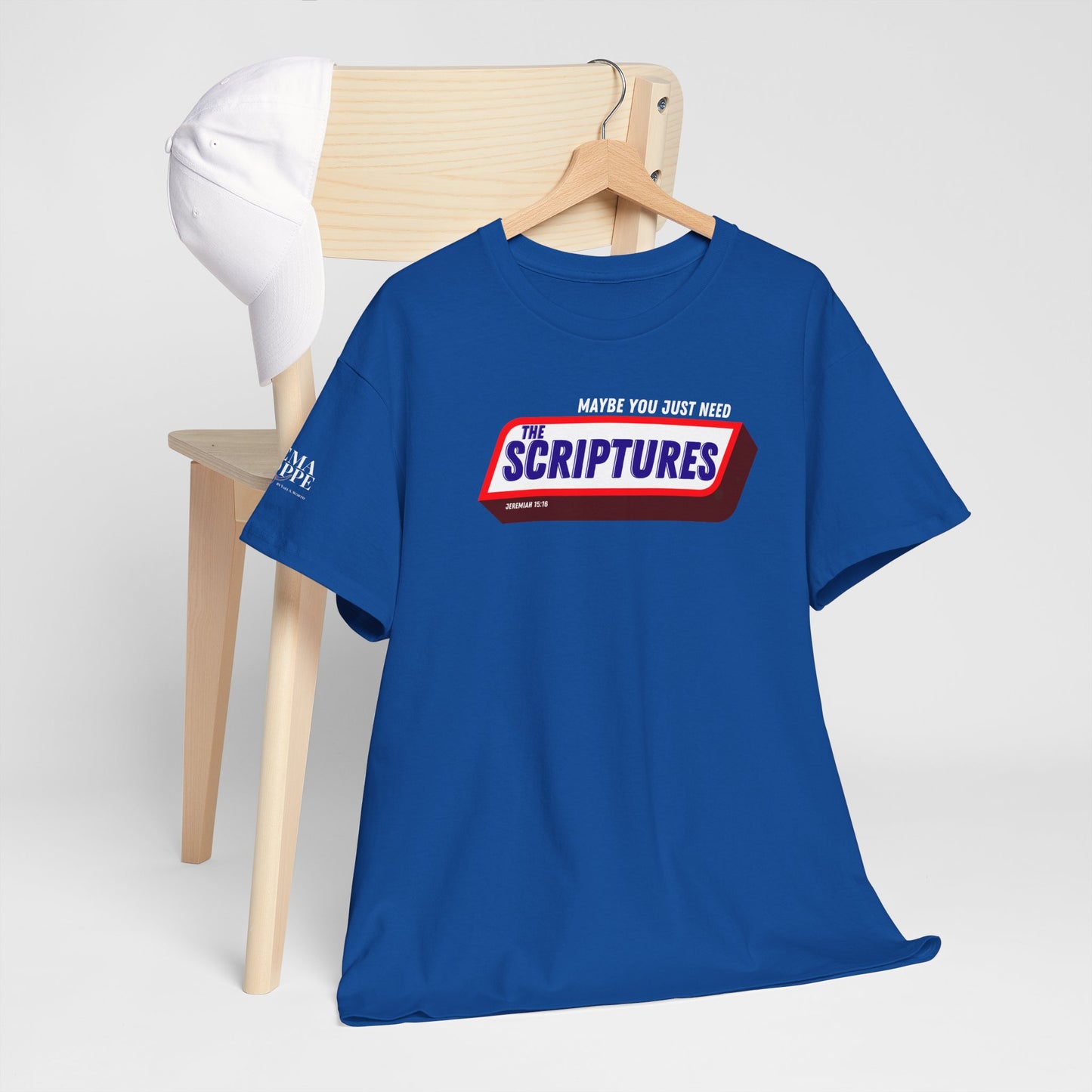 Scriptures Satisfy Heavy Cotton Tee Bible Humor