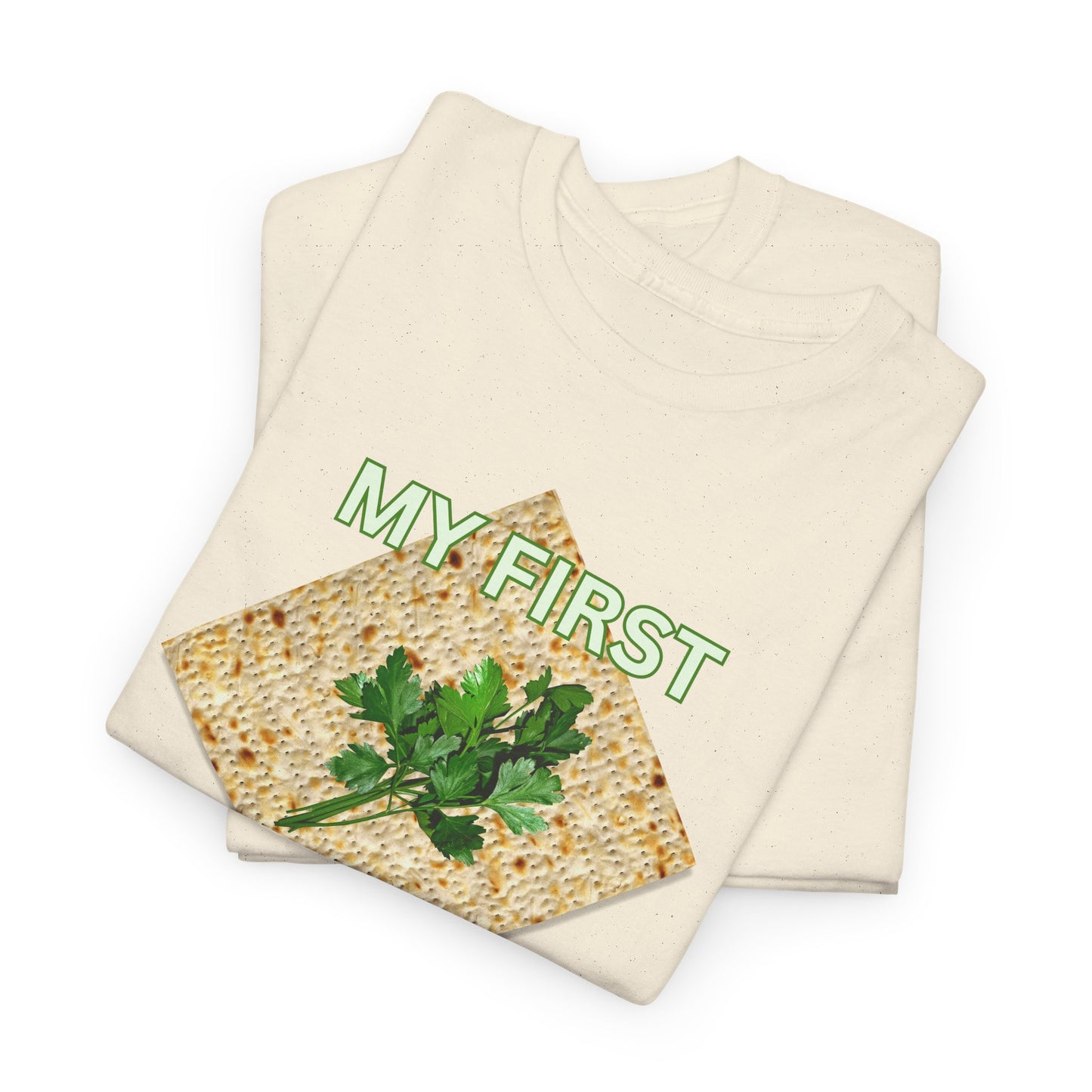 Adults My First Passover T‑Shirt — Seder Matzo & Parsley Pesach Tee