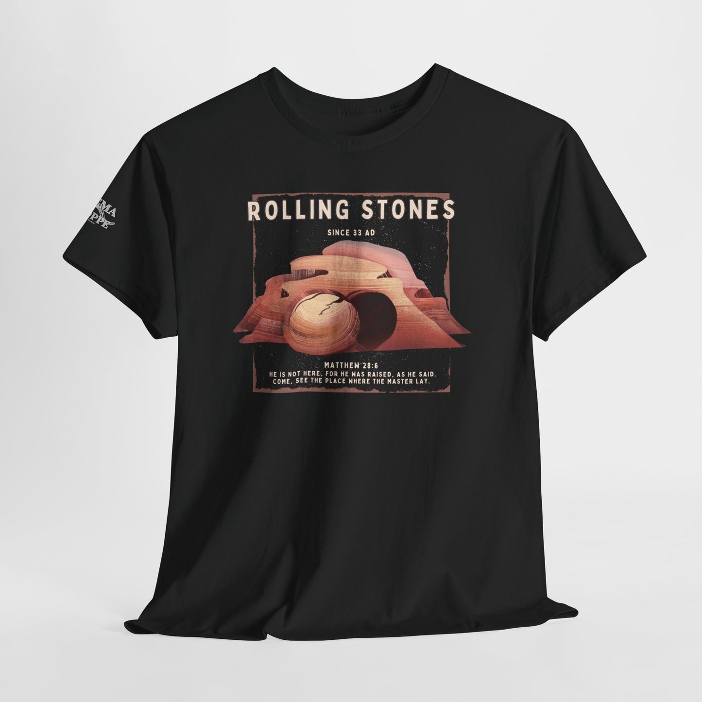 Rolling Stones Since 33 AD Biblical Graphic Tee — "Hebrew Hahas" Vintage Faith Shirt