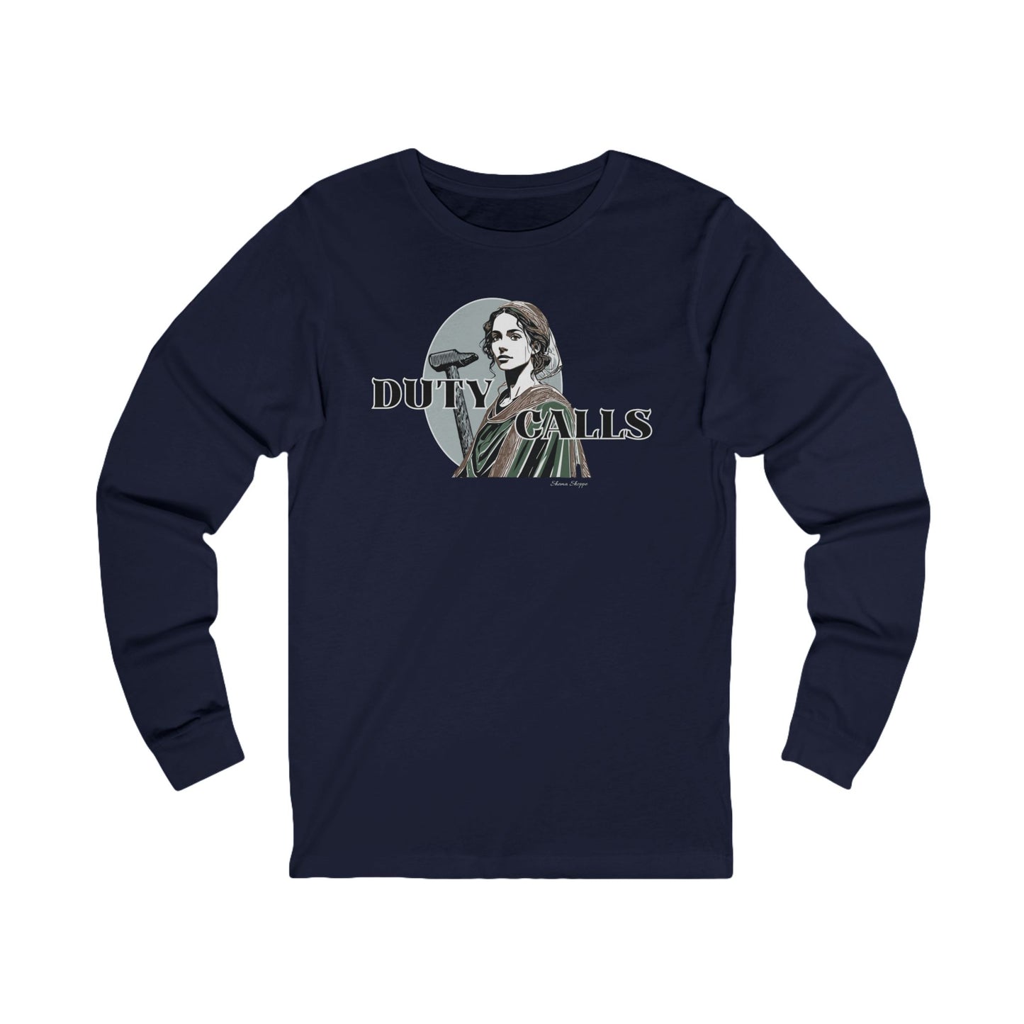Duty Calls Long Sleeve Tee — Vintage Woman Graphic