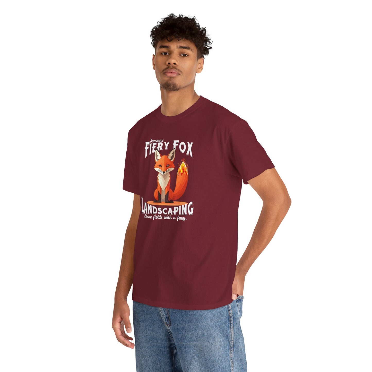 Fiery Fox Landscaping Unisex Heavy Cotton Tee - dark shades