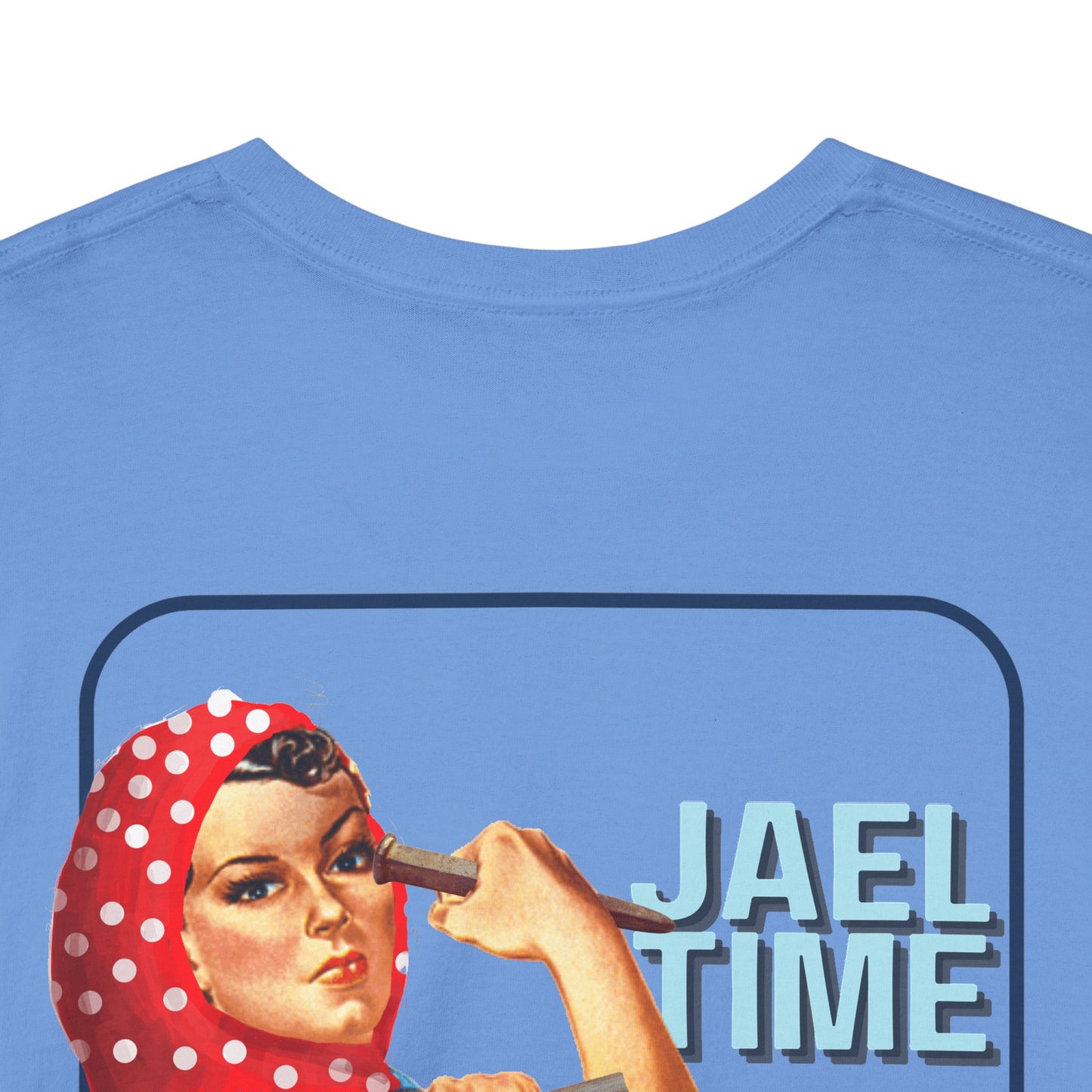 'Jael Time' Humorous Bible Story T-Shirt with Tent Peg and Hammer Design Cotton Tee