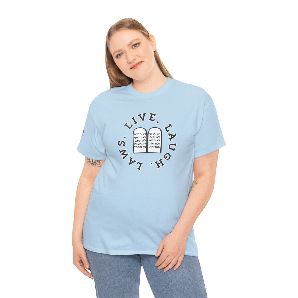 Live Laugh Laws T‑Shirt — Legal Humor Tee with Open Book Graphic