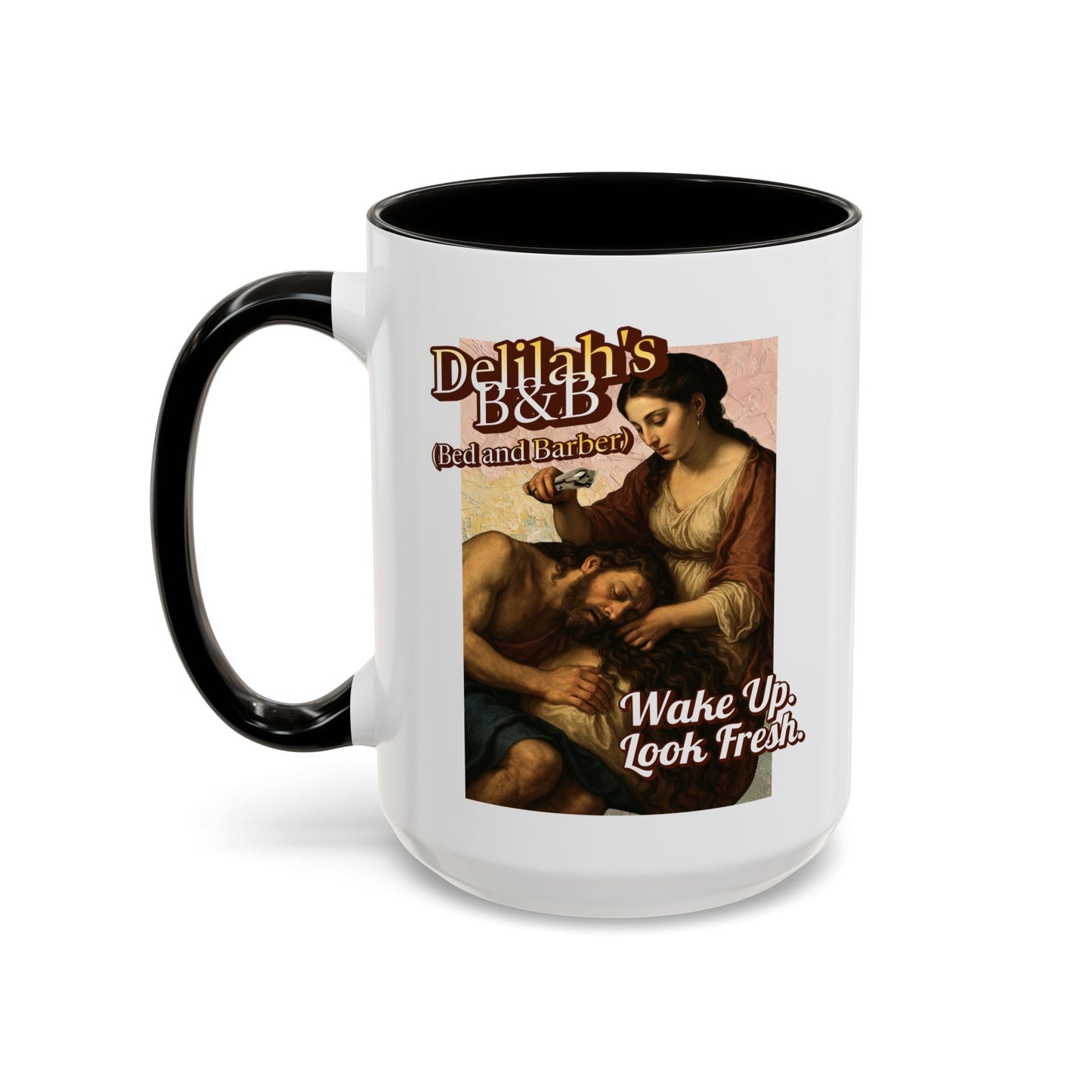 Funny Vintage Sampson Delilah's B&B Coffee Mug Bible Humor
