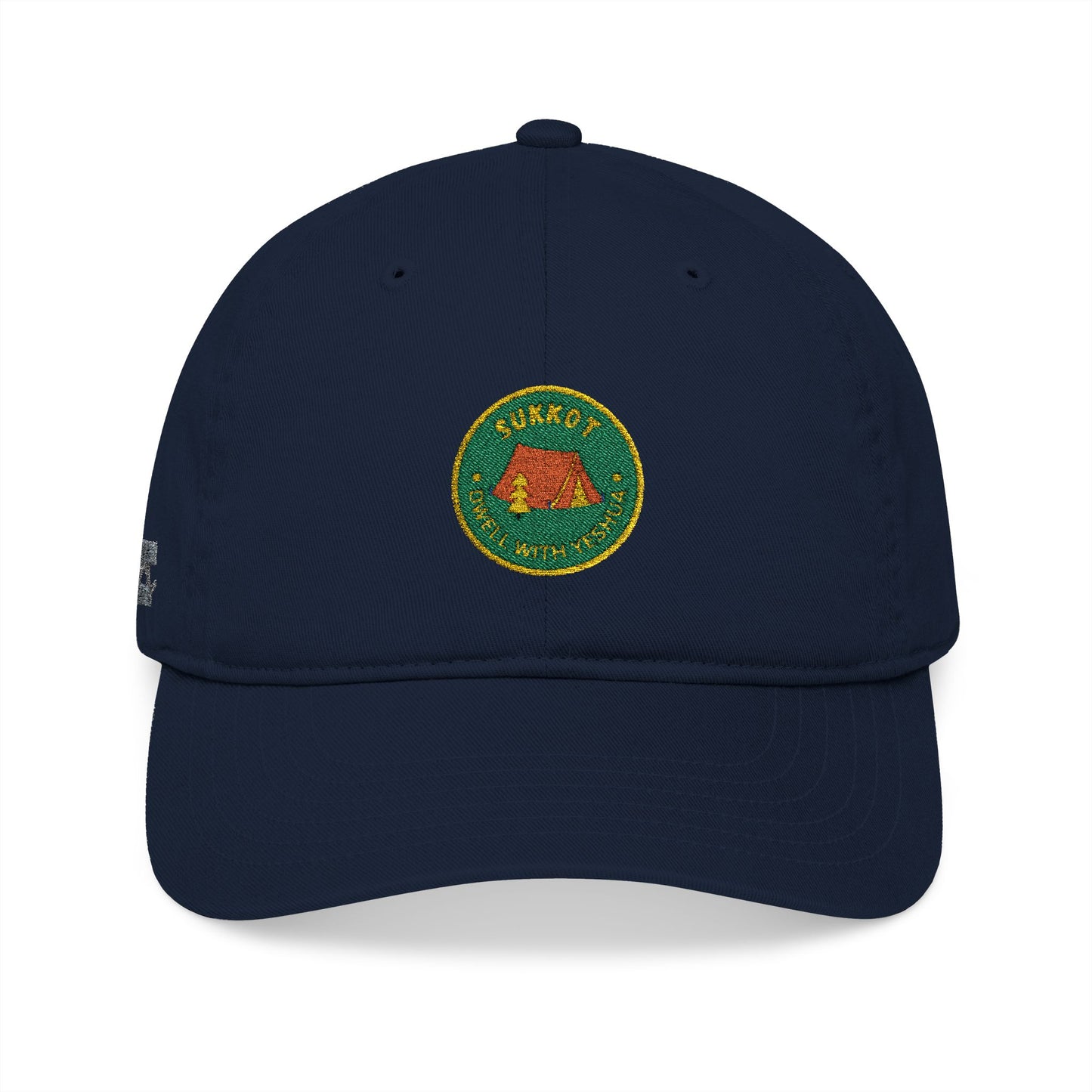 Organic Embroidered Sukkot With Yeshua Baseball Cap — Green Tent Patch