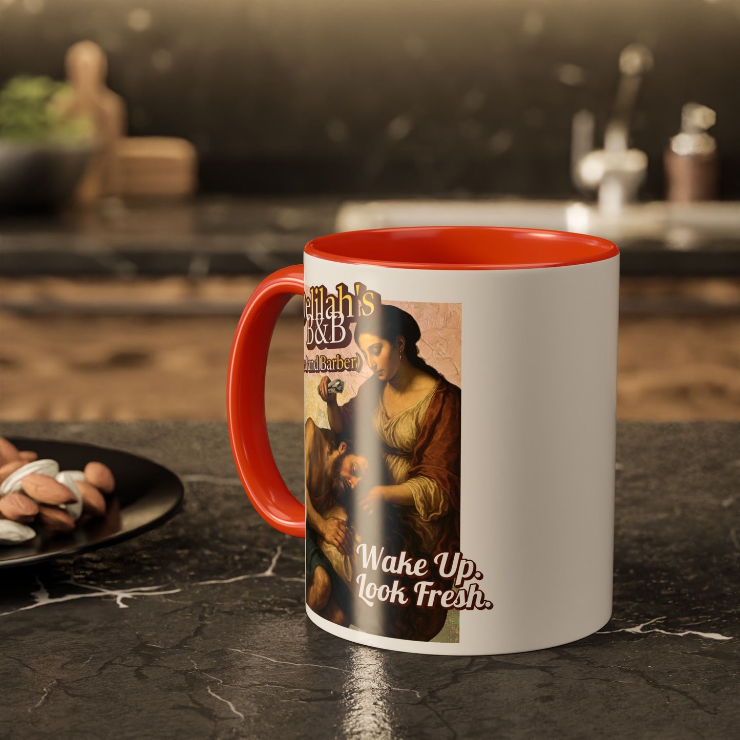 Funny Vintage Sampson Delilah's B&B Coffee Mug