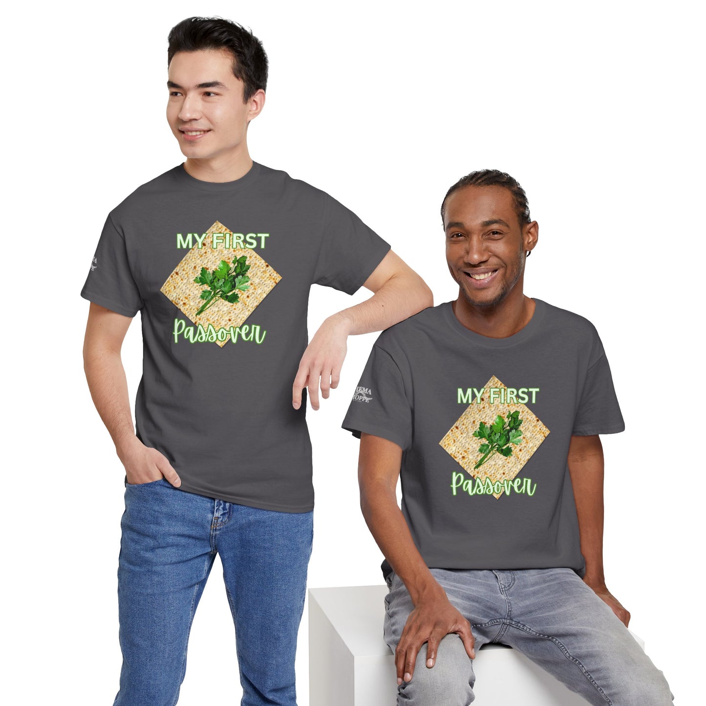 Adults My First Passover T‑Shirt — Seder Matzo & Parsley Pesach Tee