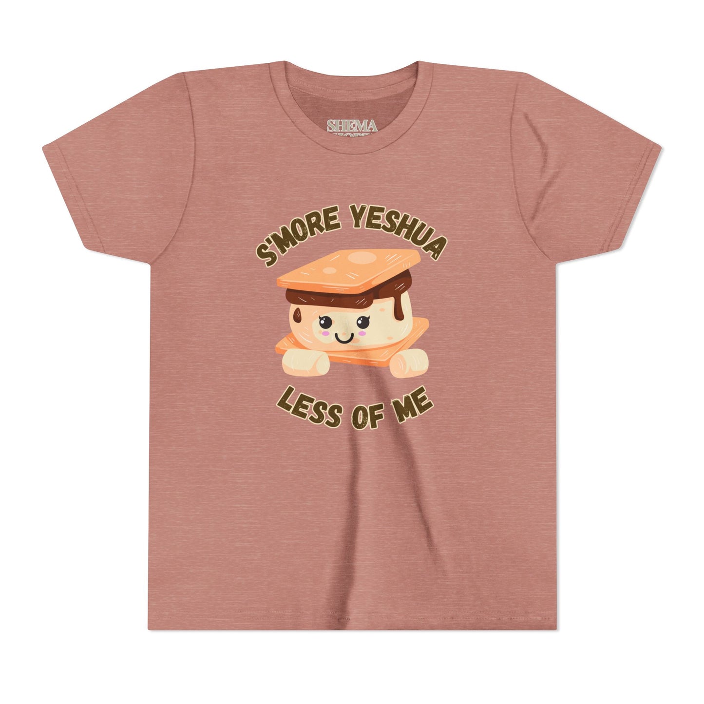 Youth T-Shirt - More Yeshua, Less of Me Shirt Cute S'mores for Sukkot
