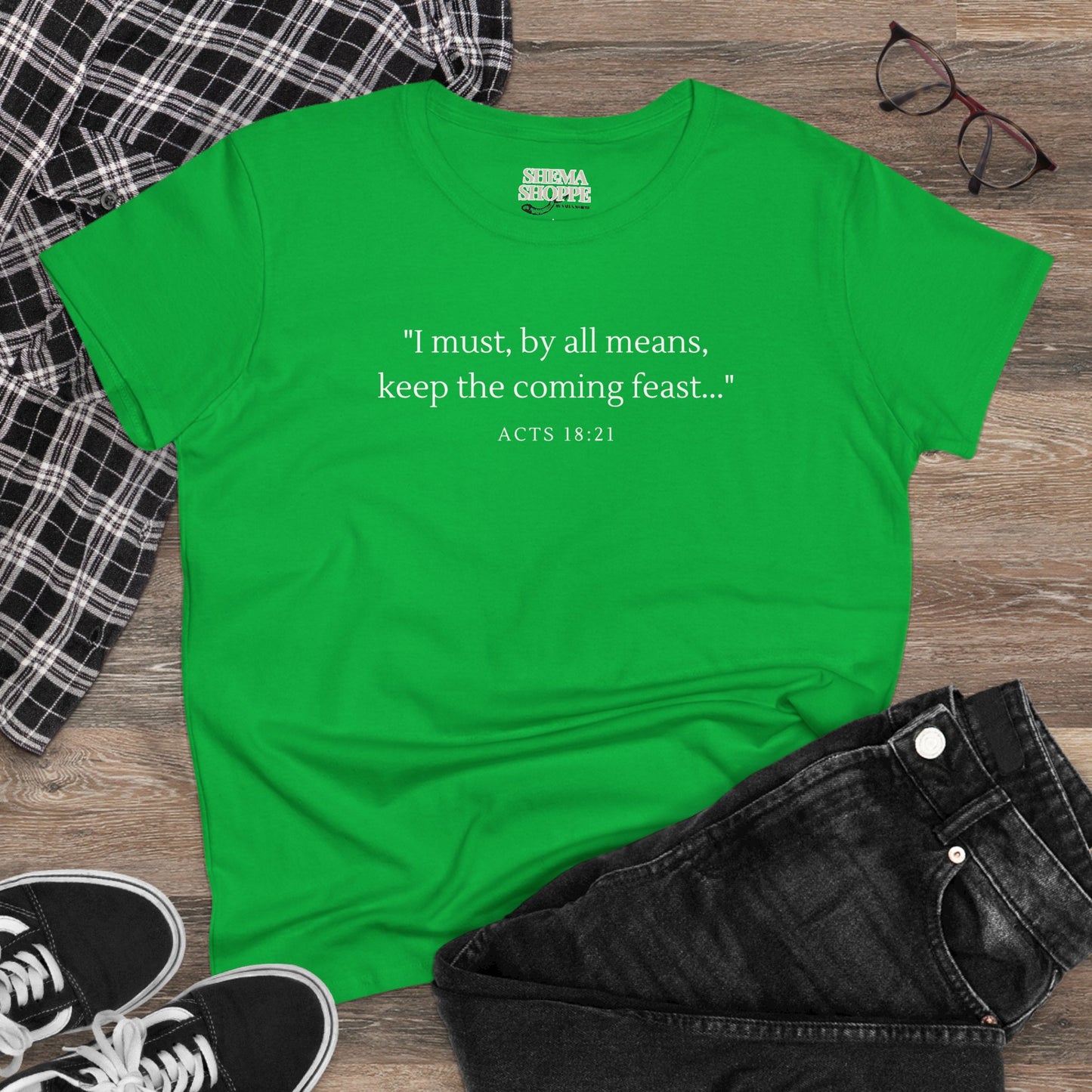 Acts Keep The Feast Women's Midweight Cotton Tee