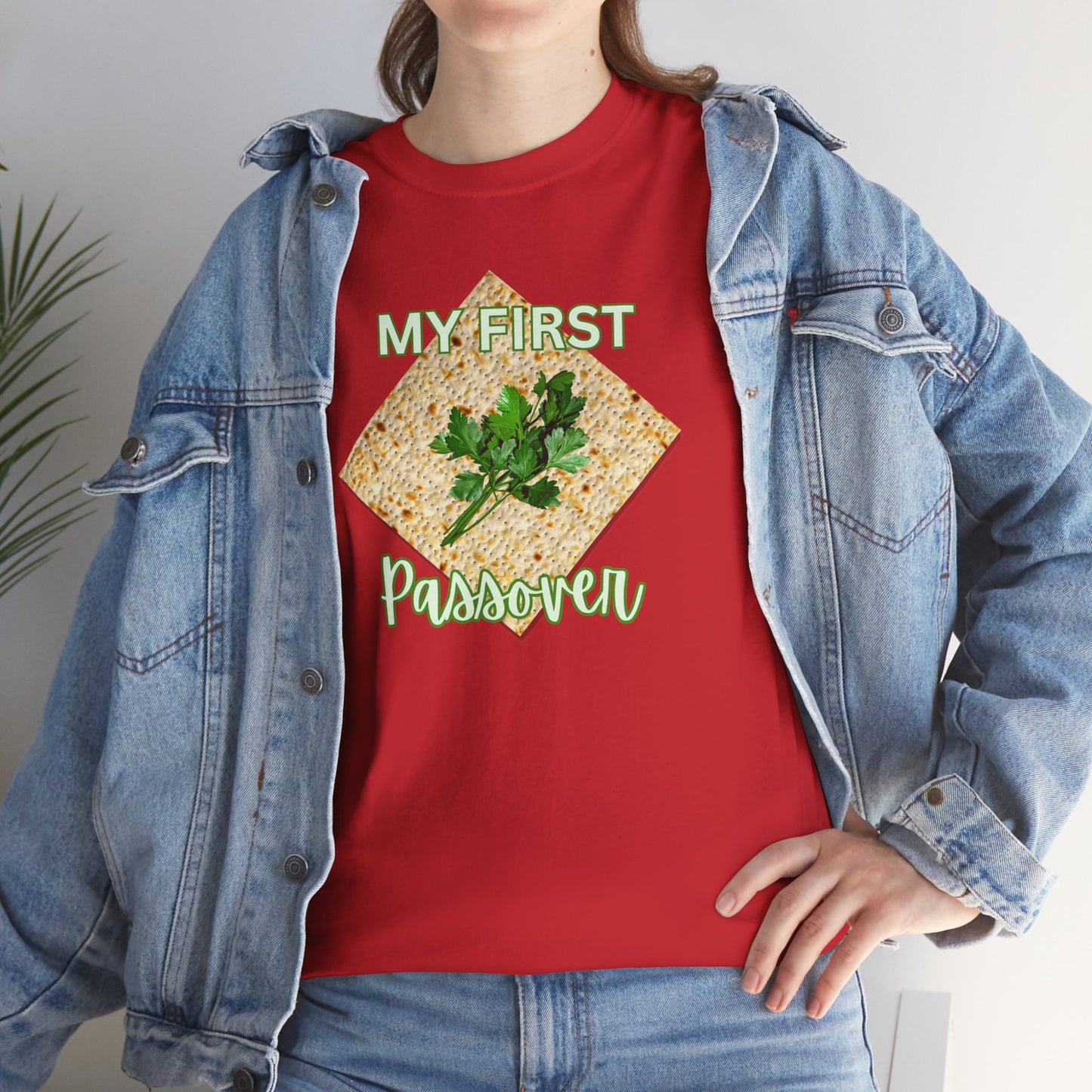Adults My First Passover T‑Shirt — Seder Matzo & Parsley Pesach Tee