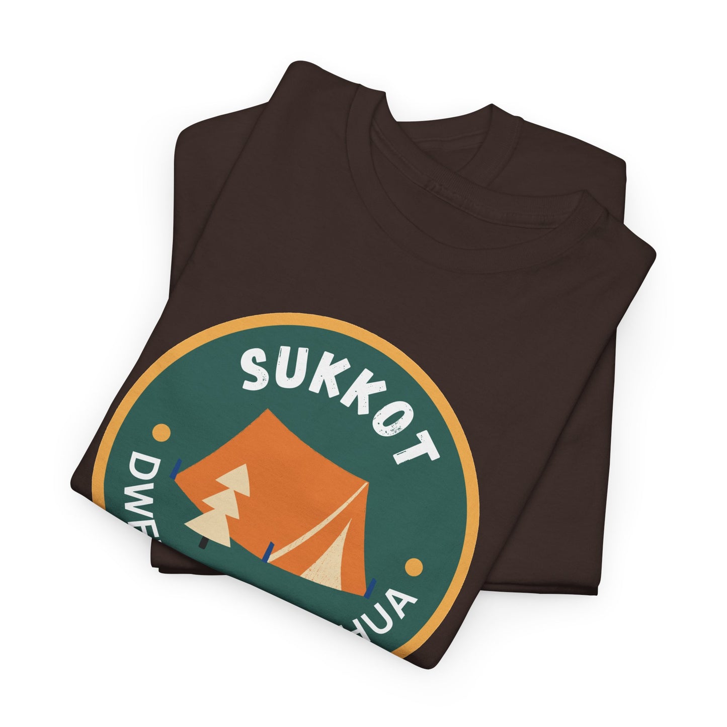 Sukkot Camping Tee — “Dwell With Yeshua” Biblical Feast T‑Shirt