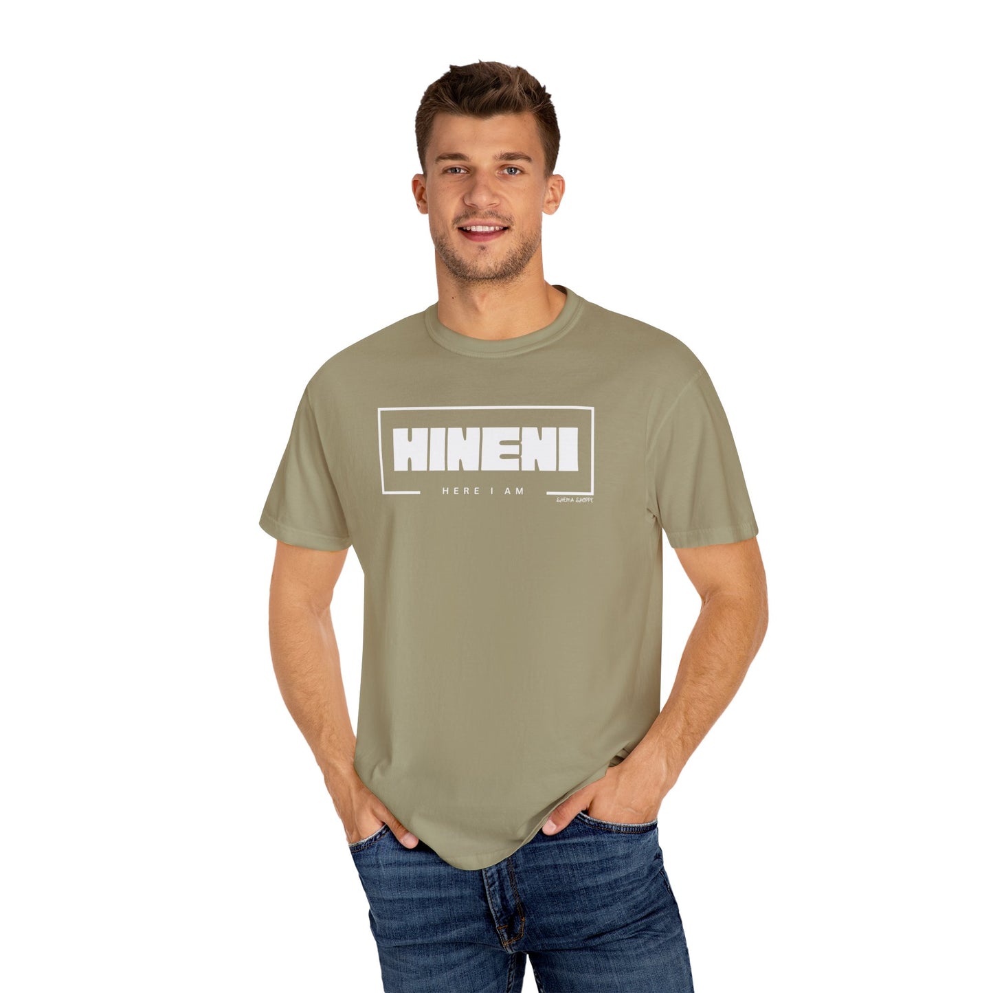 Hineni Hebrew Unisex T-Shirt - Here I am Comfort Color Cotton Shirt