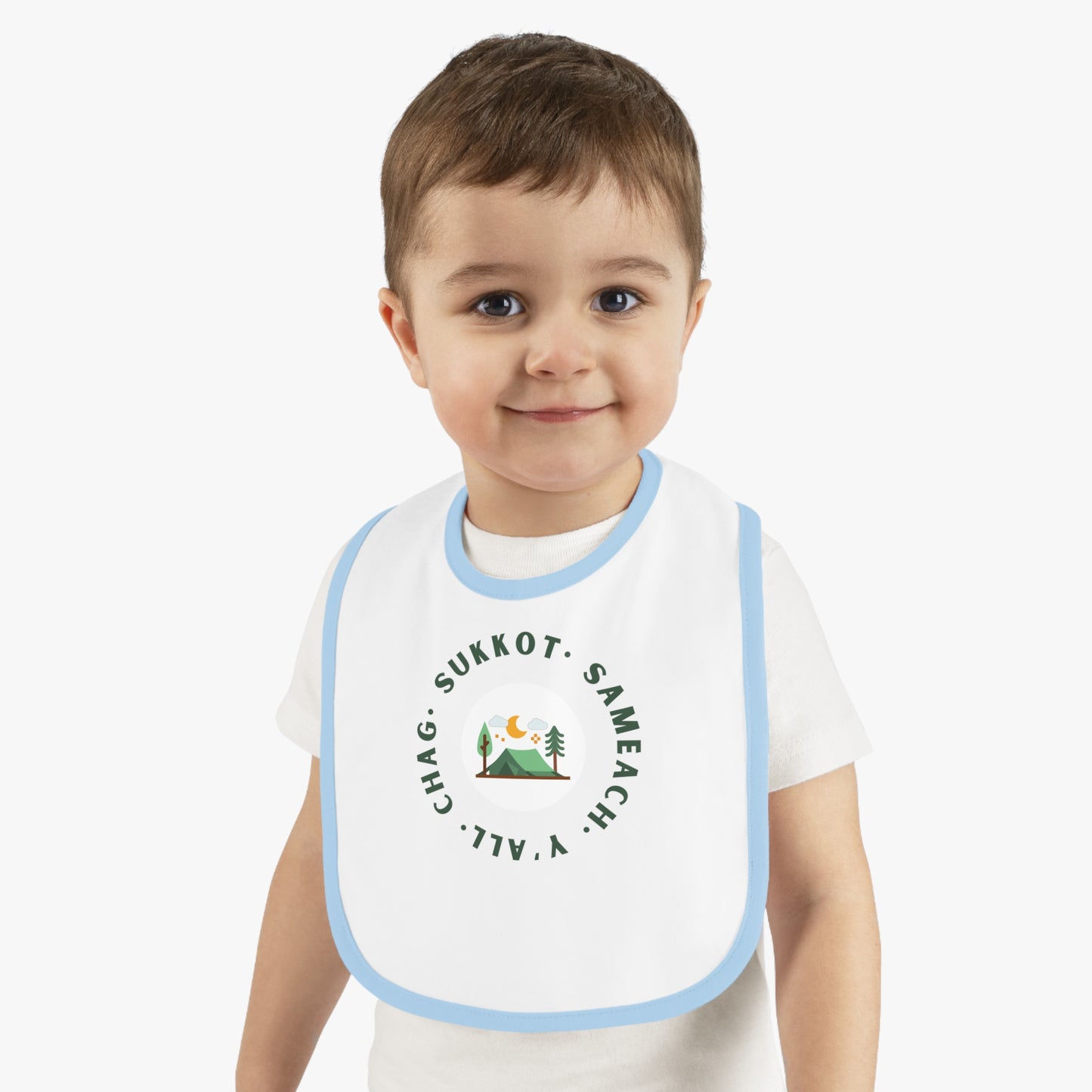 Chag Sukkot Y'all Baby Contrast Trim Jersey Bib